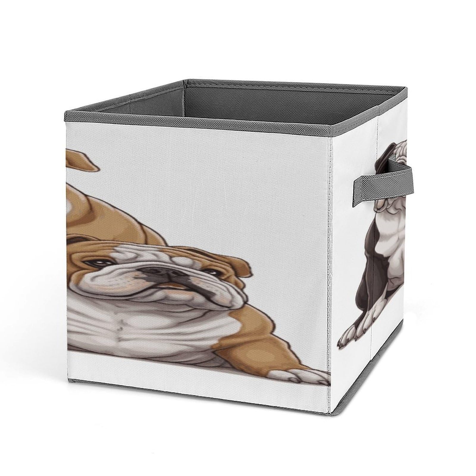 Fodpand Style English Bulldogs Storage Cubes Foldable Decorative Fabric, Storage Bins Baskets With Handles, Closet Organizers And Storage For Home, Office,Closet, Clothes