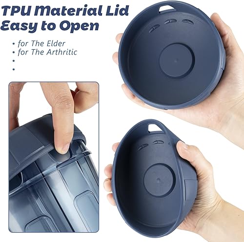 Miniatura 3 de Mossime Organizador de suplementos con 7 compartimentos extragrandes, tapa suave de TPU, dispensador de píldoras fácil de abrir, organizador de