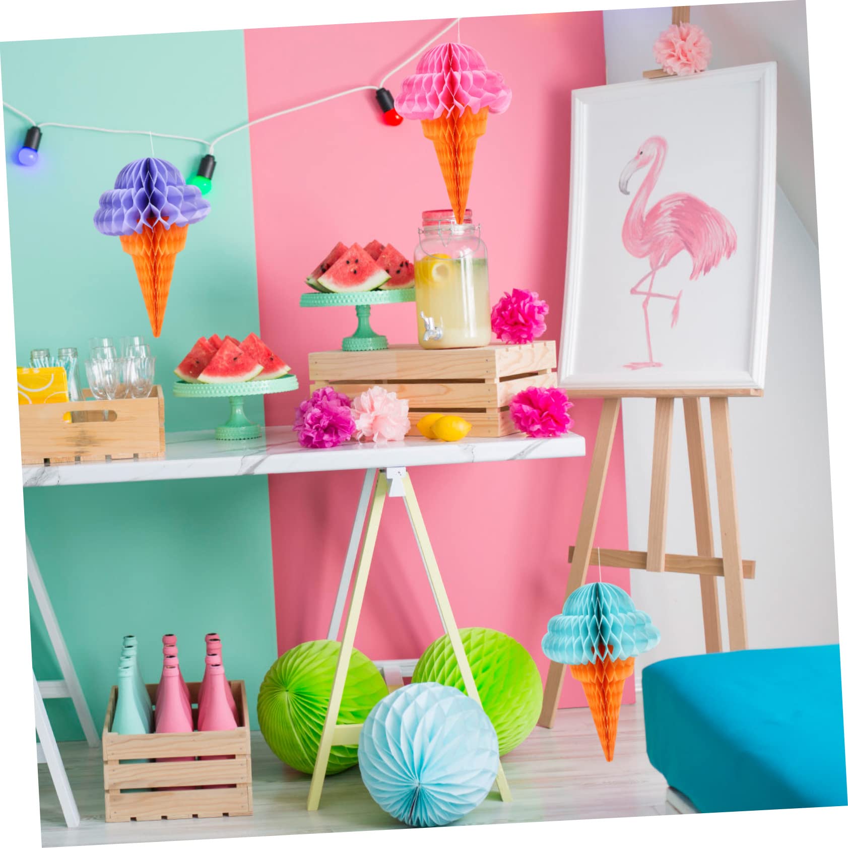 12pezzi Pendenti Decorativi Forma di per Feste Tema Hawaii Eleganti Palline Nido Ape per Decorazioni da Appendere e Ambientazioni Festive