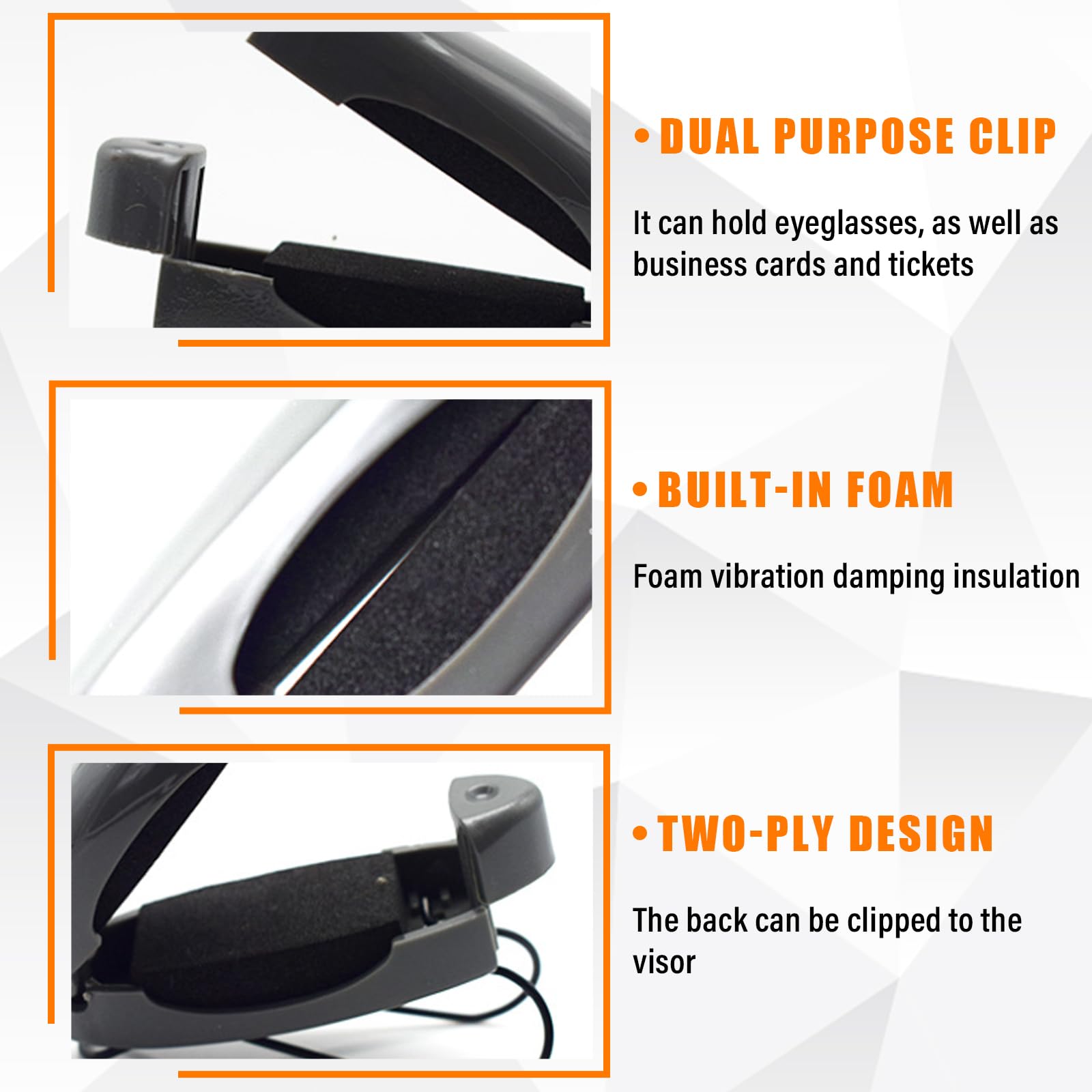 Clip Porta Occhiali Da Sole Per Visiera Auto In Metallo Con Bandiera USA - Multiuso Per Carte E Biglietti