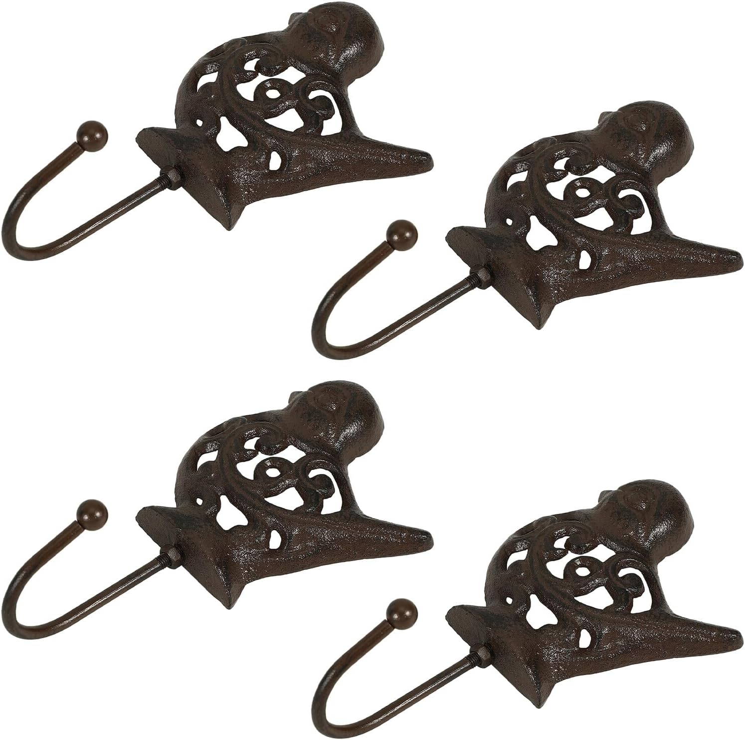 YARNOW 4pcs Cast Metal Bird-Shaped Wall Storage Hooks Decorative Coat Bag Key Holders for Entryway Living Room Wall Mounted Organizers