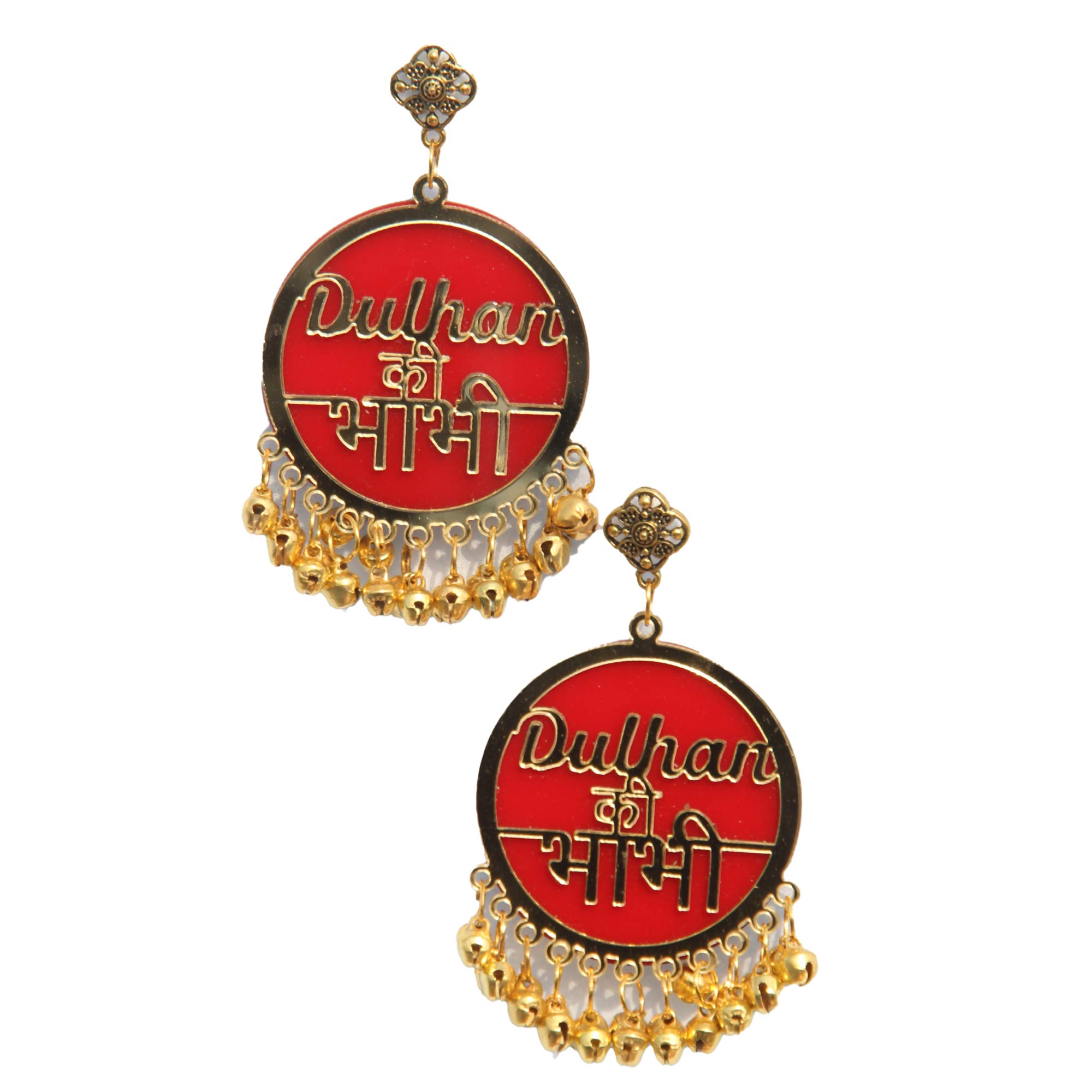 RNC Collection Red & Gold Acrylic Dulhan Ki Bhabhi Earrings for Women (B092R424WP) Amazon Price History, Amazon Price Tracker