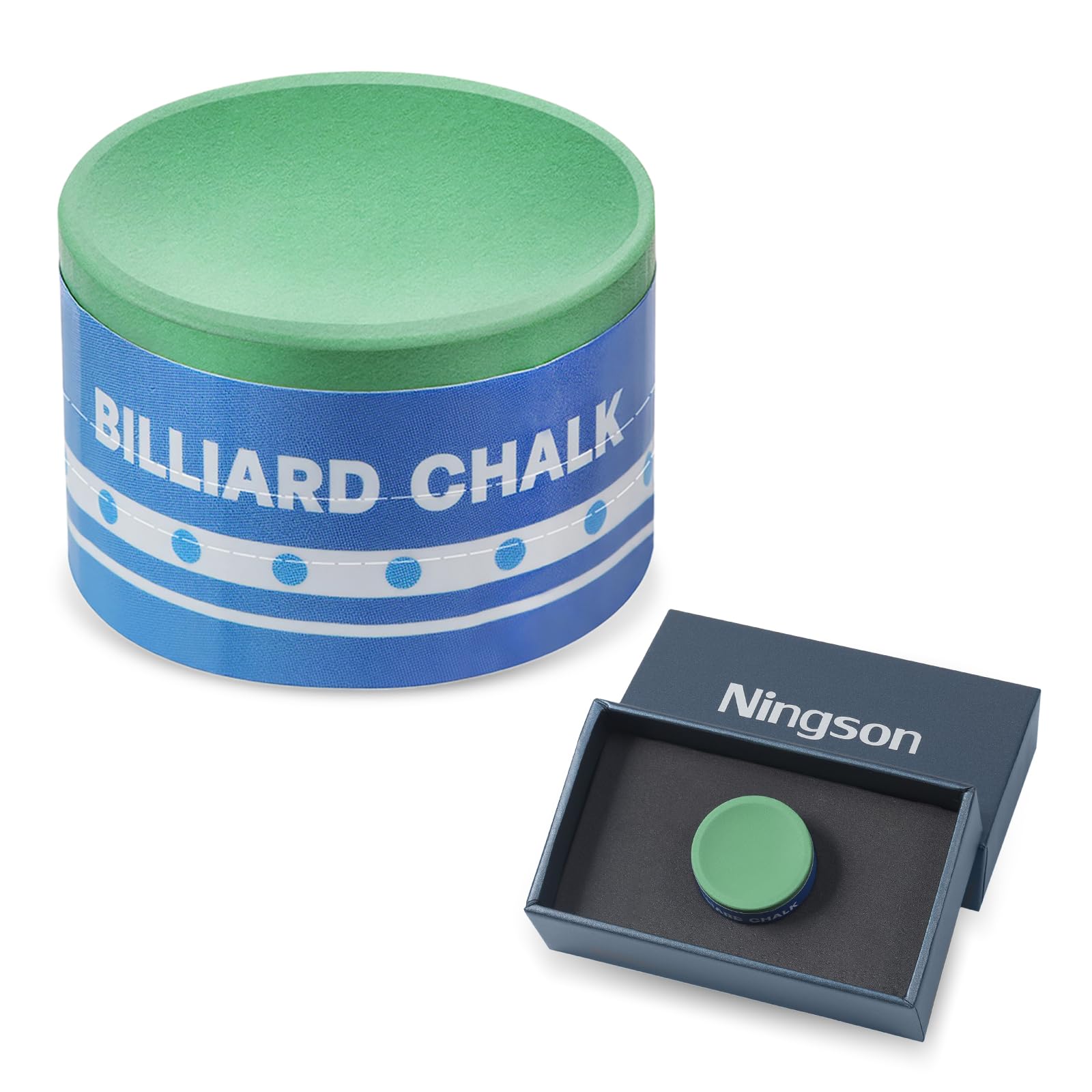 NINGSON Pool Cue Chalk 1 Pack, Nano Technology Pool Stick Chalk, Billiard Table Accessories for Professional Tournament, Clubs, Bars, Home (Outstanding Performance, Reduce Miscue, Durable)- Green