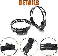 Vista 3 de ISPINNER Abrazadera de manguera de engranaje helicoidal ajustable de acero inoxidable de 2 pulgadas de 1.063-2.008 in, abrazadera de línea