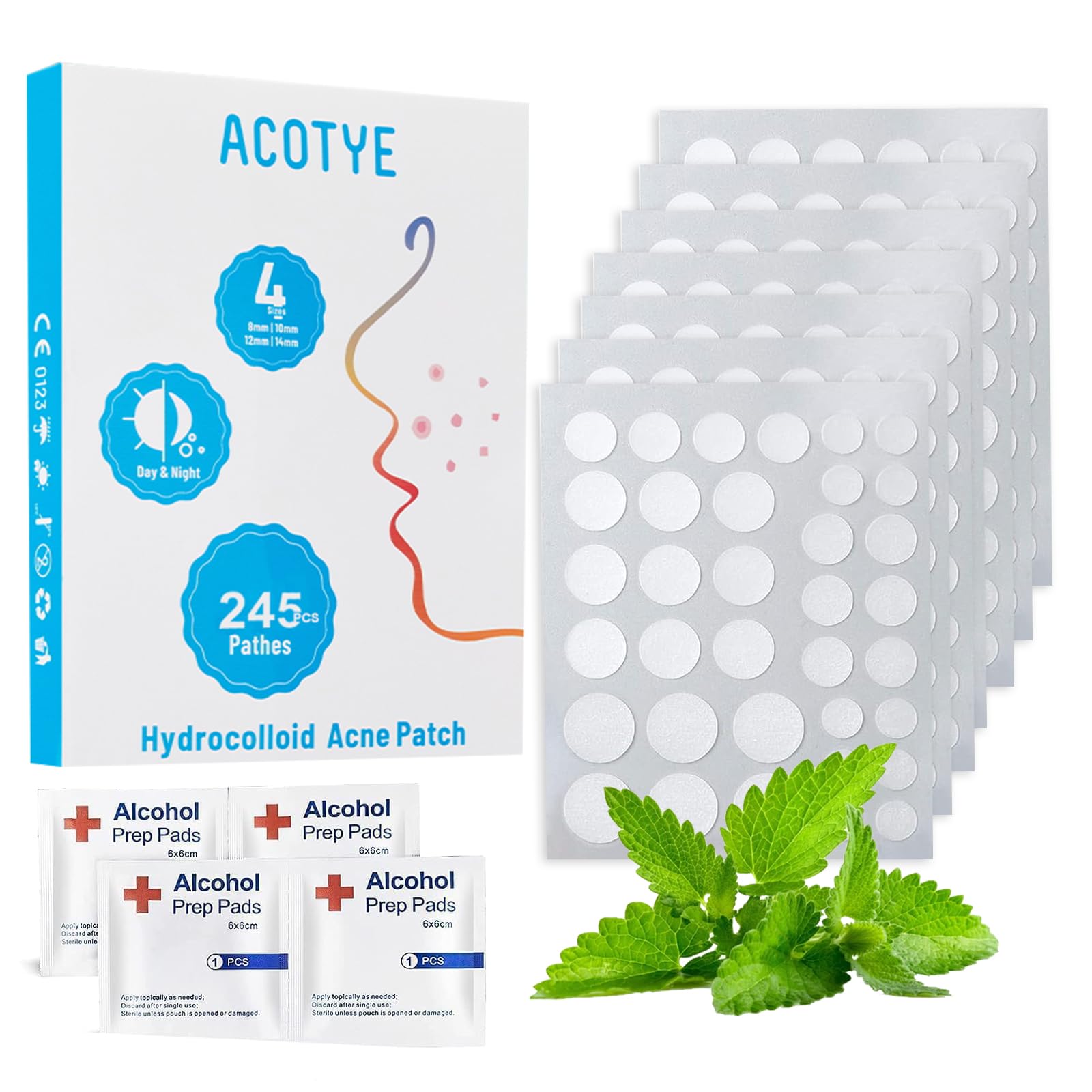 Parches Acne ACOTYE Pimple Patches con Aceite de Árbol de Té, Ácido Salicílico al y Niacinamida, Invisibles Parches Para Granos, 4 tamaños,Uso Diurno Y Nocturno En Uno…