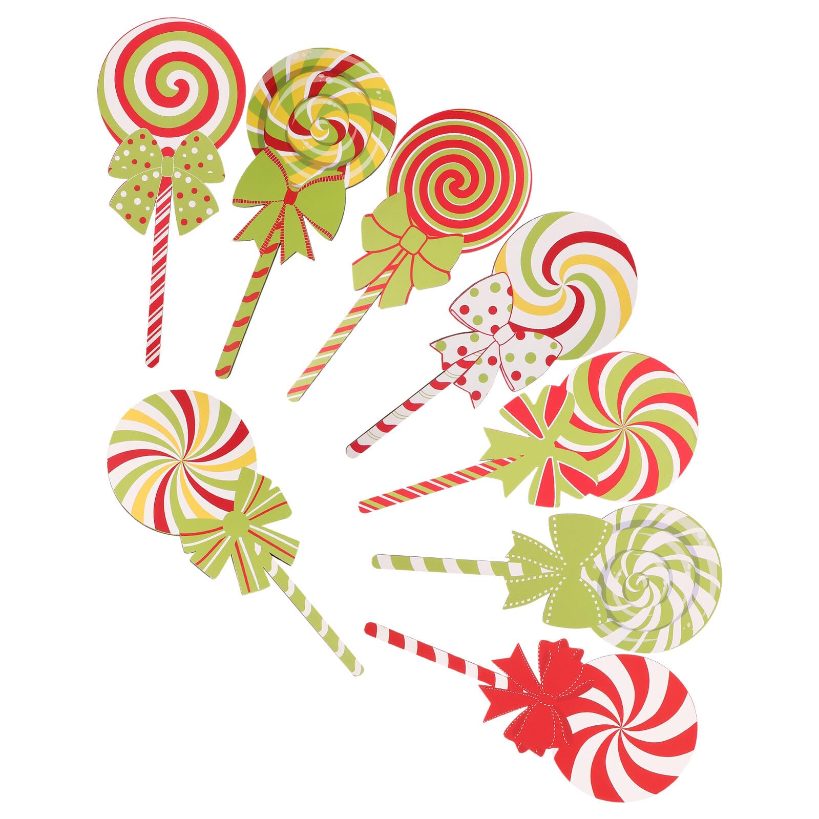 Panneaux de Jardin Bonbon de Noël pour Baliser une Allée ou une Pelouse Extérieure Lot de 8 en Bois