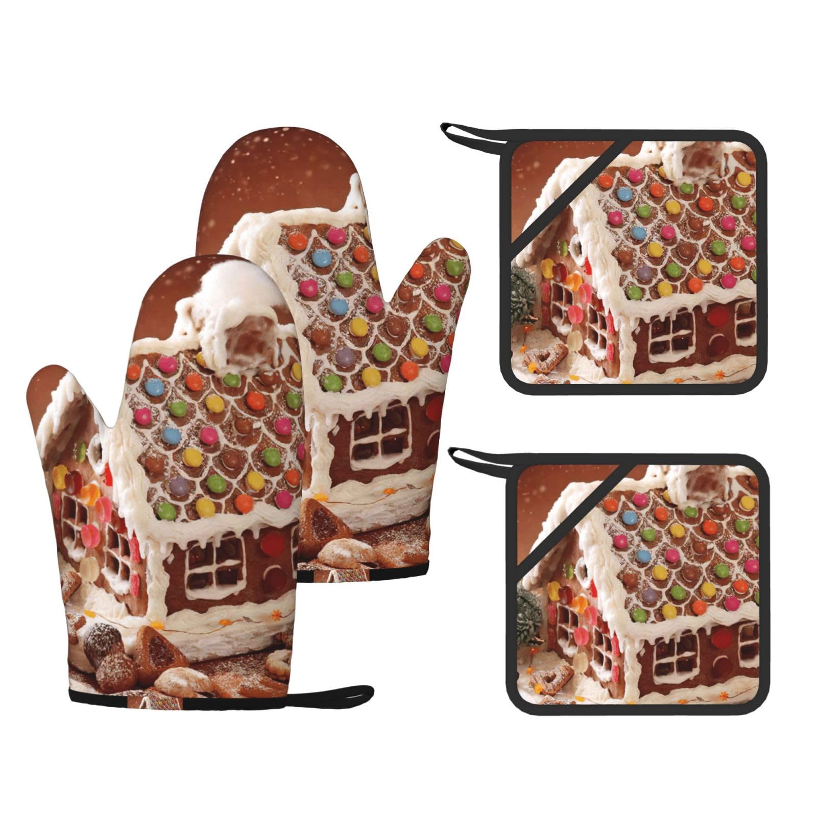 Ensemble gants de cuisine et maniques Noël idée cadeau de fin d'année