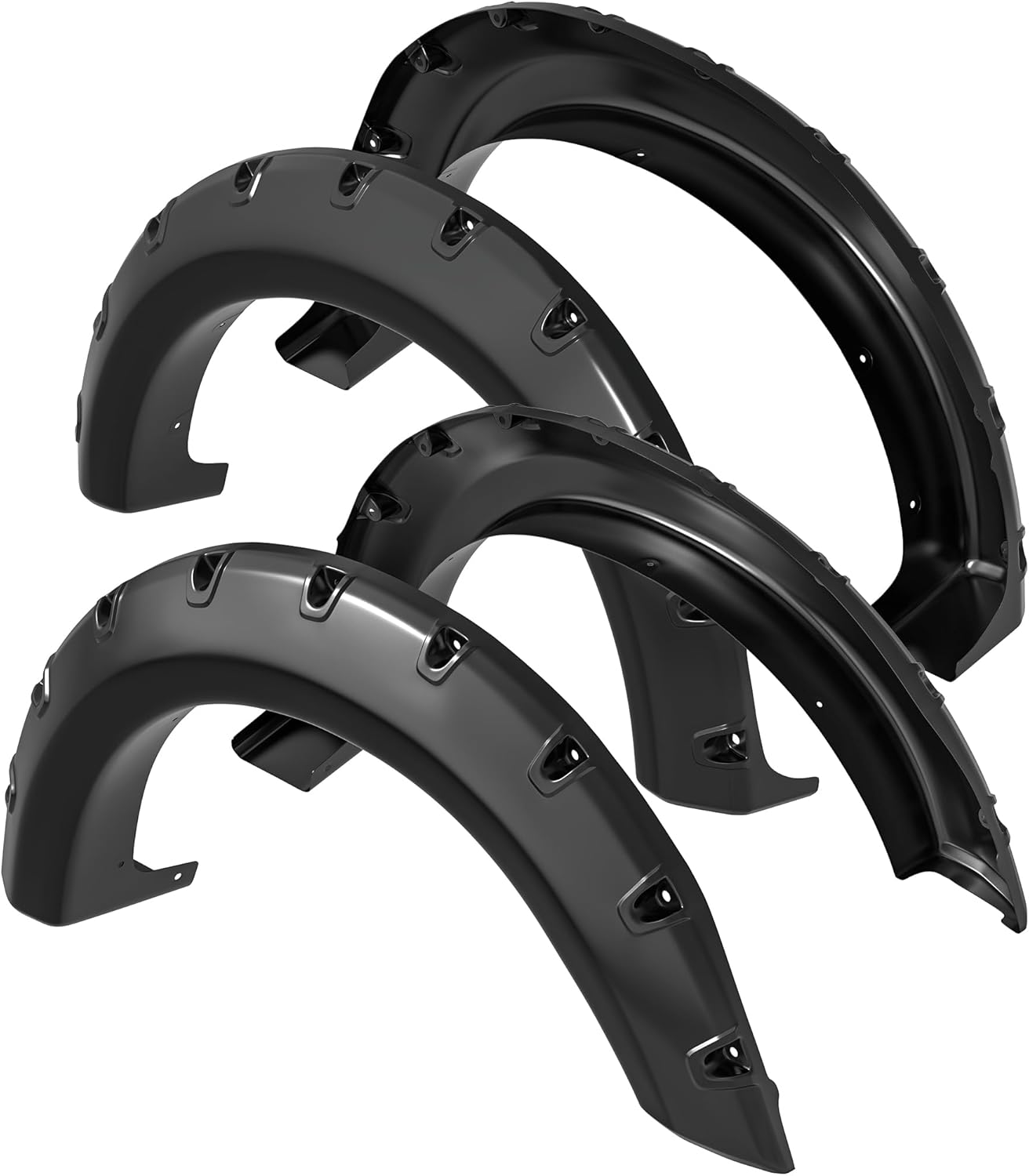 YITAMOTOR Fender Flares: Compatible with Ford F150 2004-2008 & 2006-2008 Lincoln Mark LT - Rugged Black Textured Pocket Riveted Style 4Pcs Set