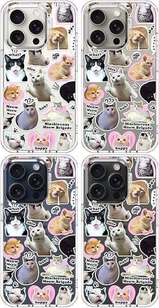MOSNOVO Cover per iPhone 15 Pro - Custodia Trasparente Sottile Antiurto in TPU+PC per Telefono [Protezione Caduta da 6,6 Piedi/Anti-Peel] - La Brigata dei Gatti - 3