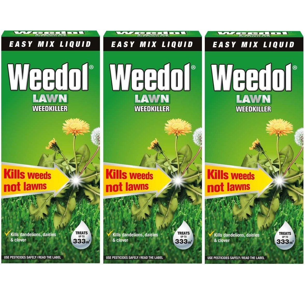 3 x Weedol Verdone Extra Lawn Weedkiller Kills Weeds 500ml Treats 333m2 Garden New Total 1.5L 1.5 Litre product thumbnail 2