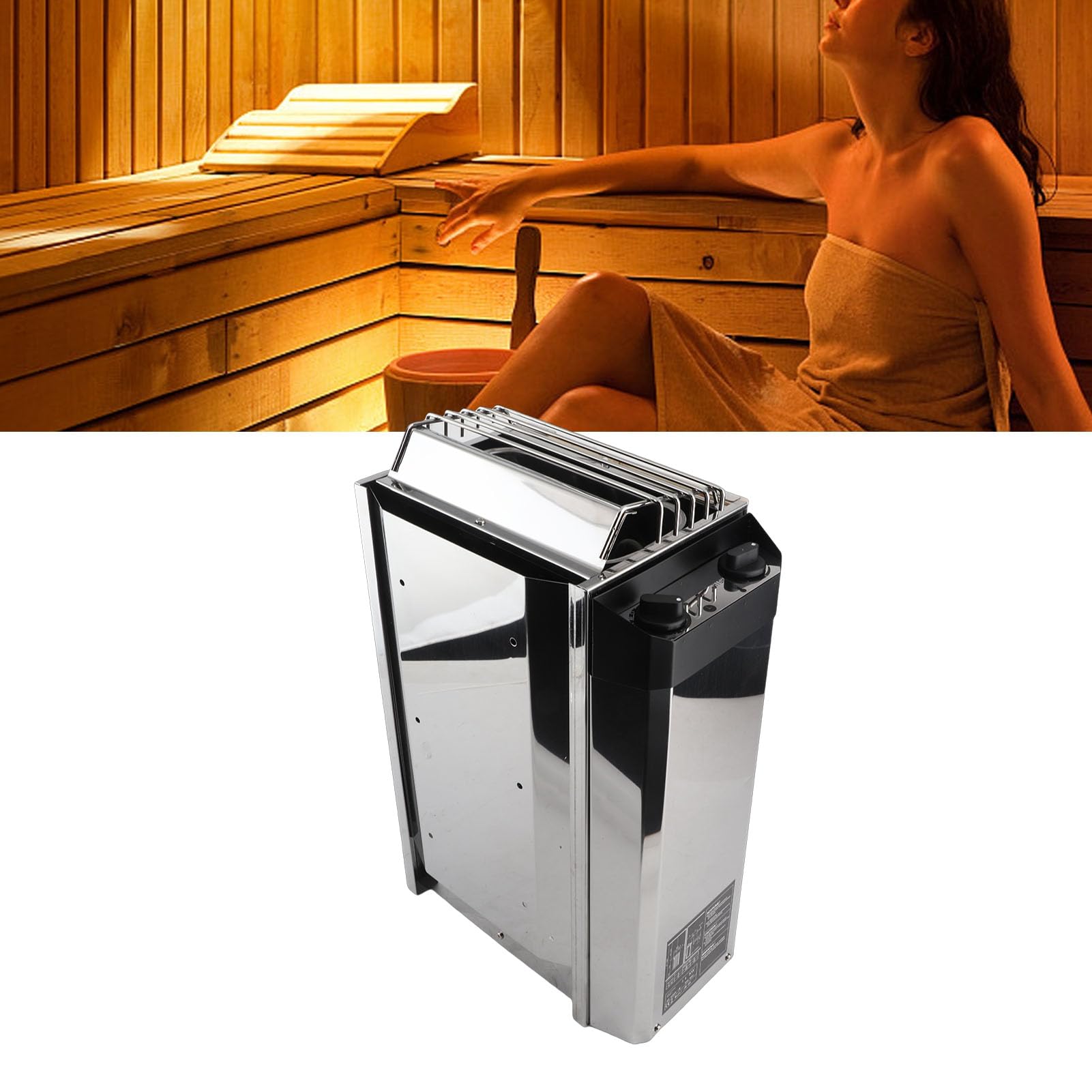 Piec do Sauny, Kontrola Wewnętrzna 3,6 KW, Regulacja Temperatury, Elektryczny Piec do Sauny ze Stali Nierdzewnej, Piec do Sauny Mokrej i Suchej, do Domowego Hotelu Spa, do łaźni