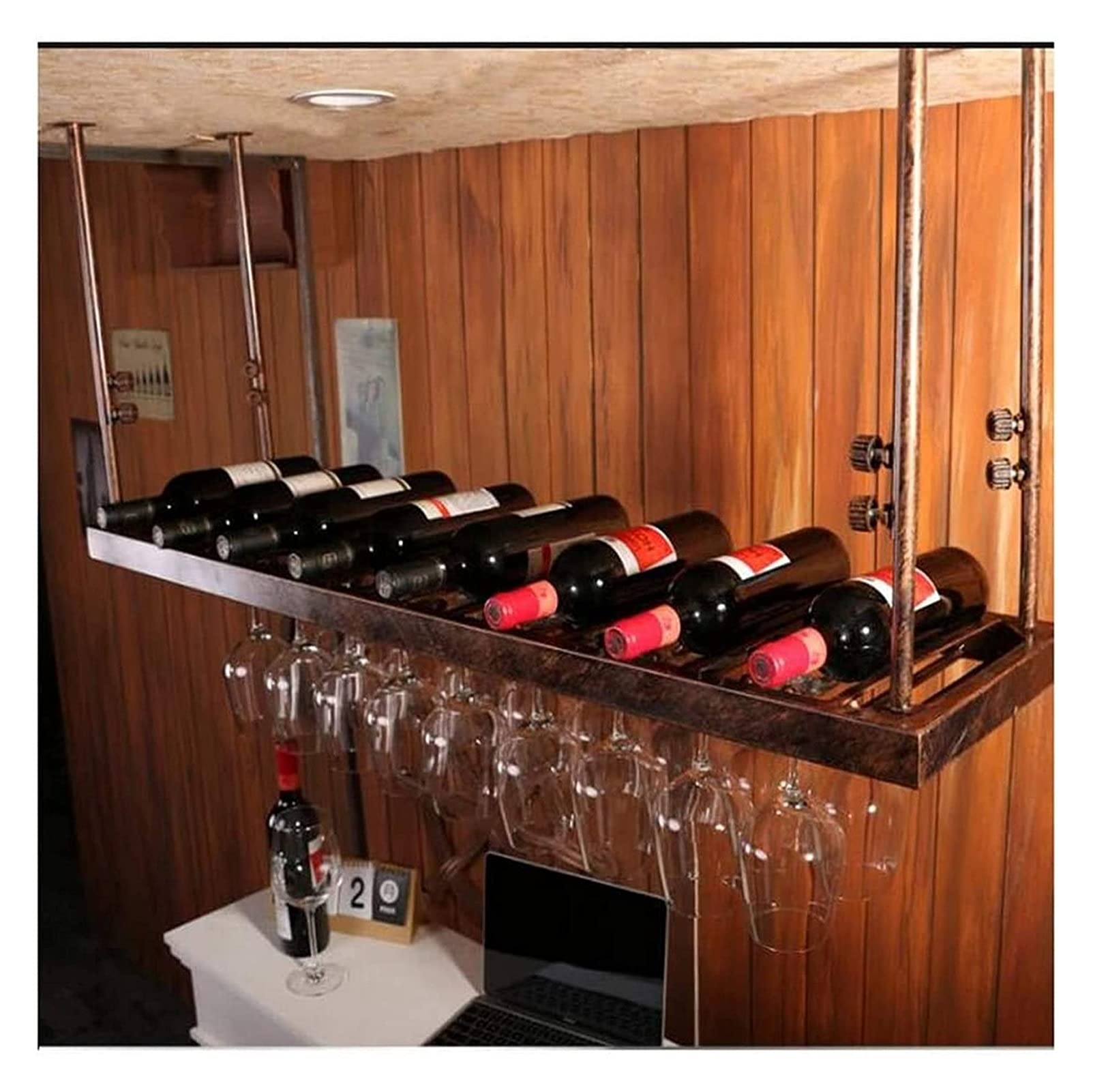Casier à vin suspendu pour protéger vos verres et libérer vos meubles encombrés