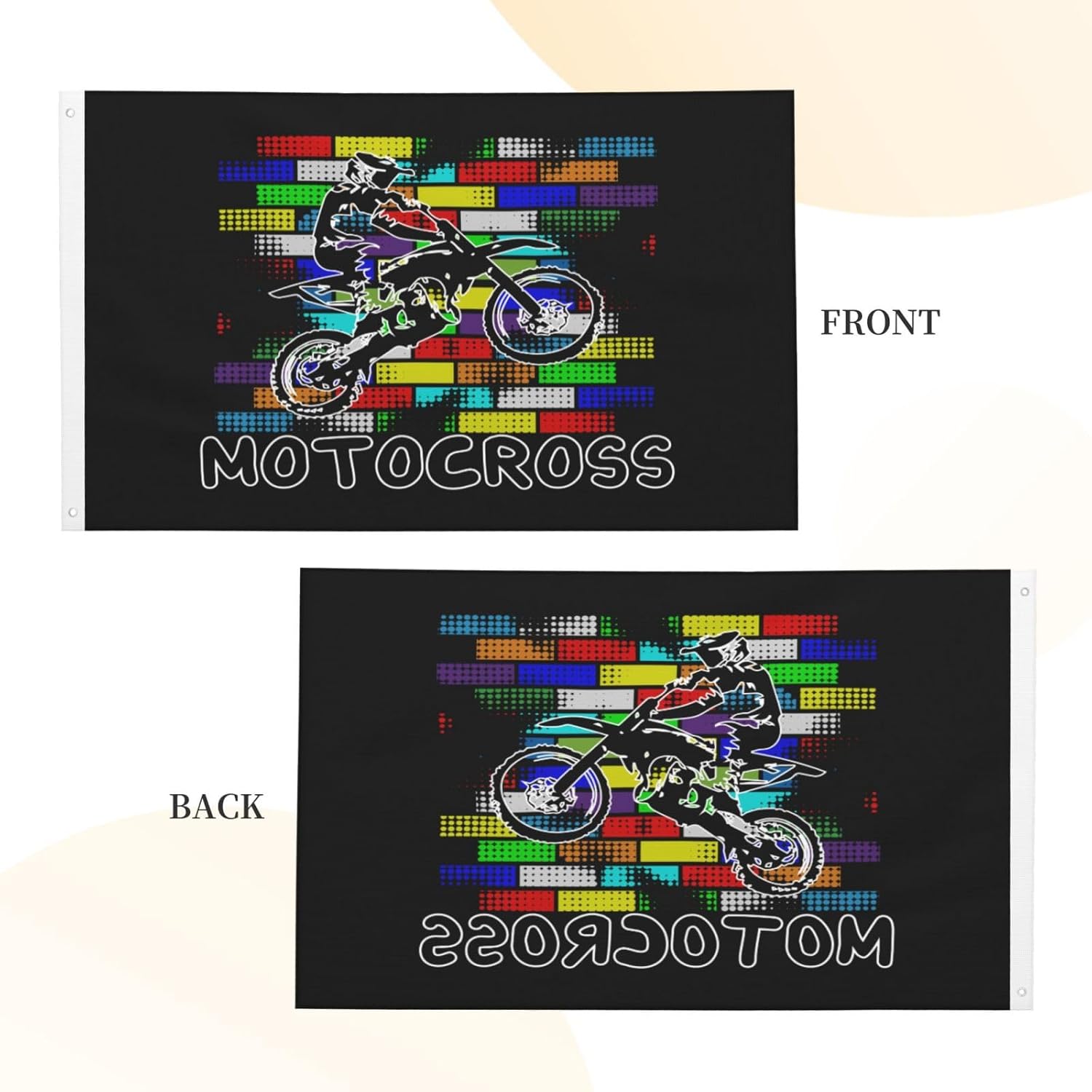 Motorcycross Flag 3x5 Ft Anti-Fading Outdoor Yard Flag Double Sided Motorcycle Lovers Banner Garden Decor For Outside, Lawn, Porch, Balcony - Image 5