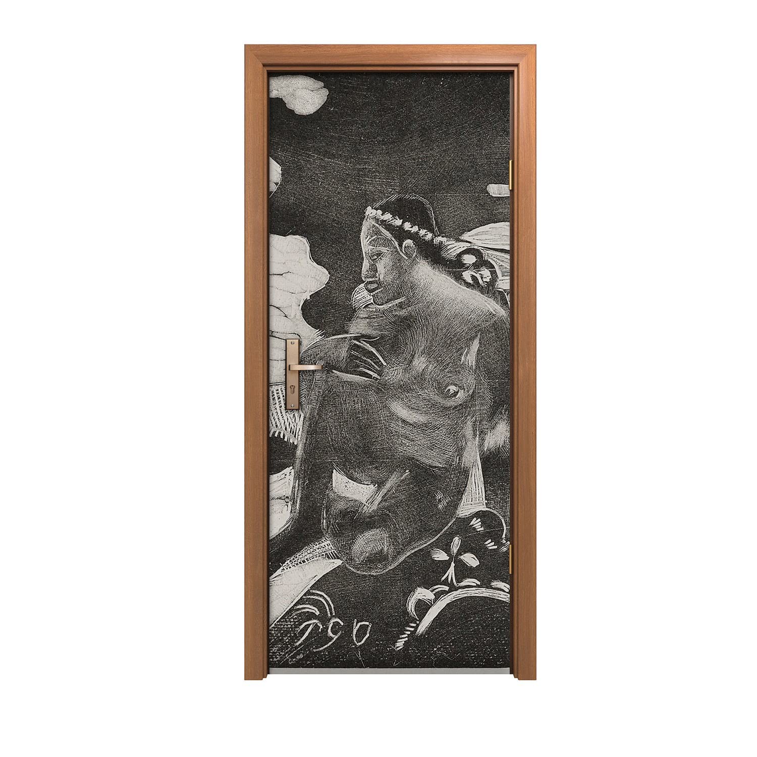 Autocollant de porte 90x200cm Auti te Pape Gauguin décor mural