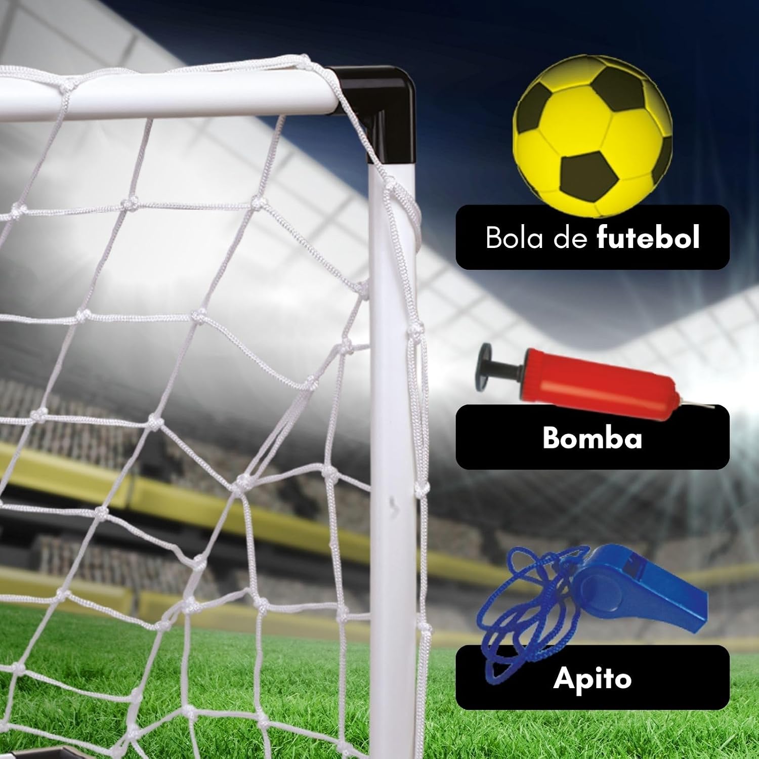 Brinquedo Futebol Kit 2 Mini Traves Golzinho Infantil Gol com Bola e Bomba Jogo Chute a Gol Brinquedo Futebol Kit 2 Mini Traves Golzinho Infantil Gol com Bola e Bomba Jogo Chute a Gol