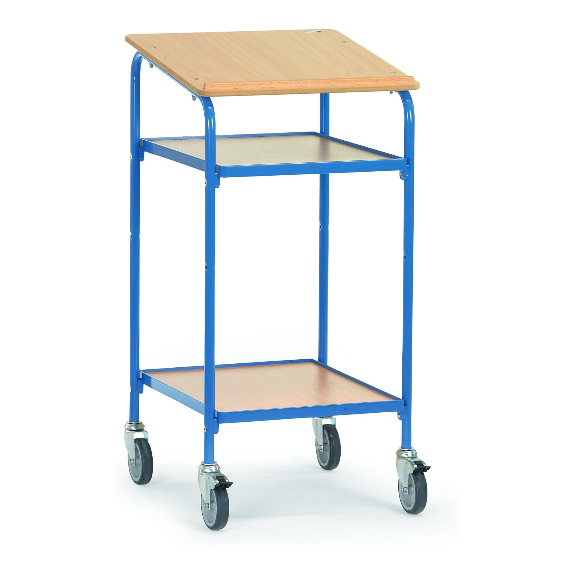Fetra Transportgeräte bbma834 Gestell Arbeit mit Ablagefläche, ohne Rollen, 125 mm Durchmesser, 615 mm Länge x 610 mm Breite x 1195 mm Höhe