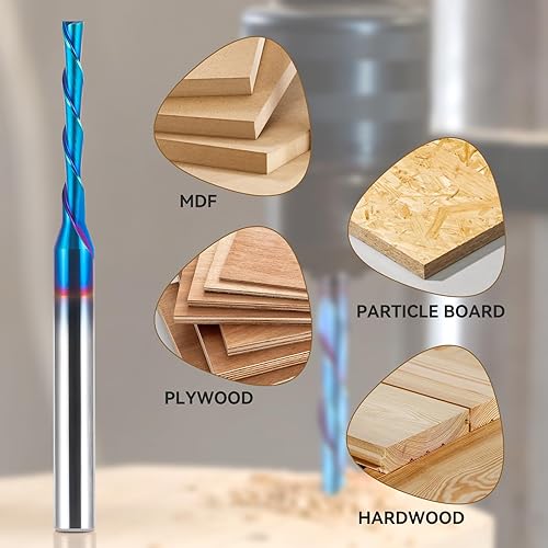 Miniatura 5 de HQMaster Broca de enrutador en espiral extralarga, vástago de 14 de pulgada, broca de enrutador CNC de carburo sólido con molino de extremo de