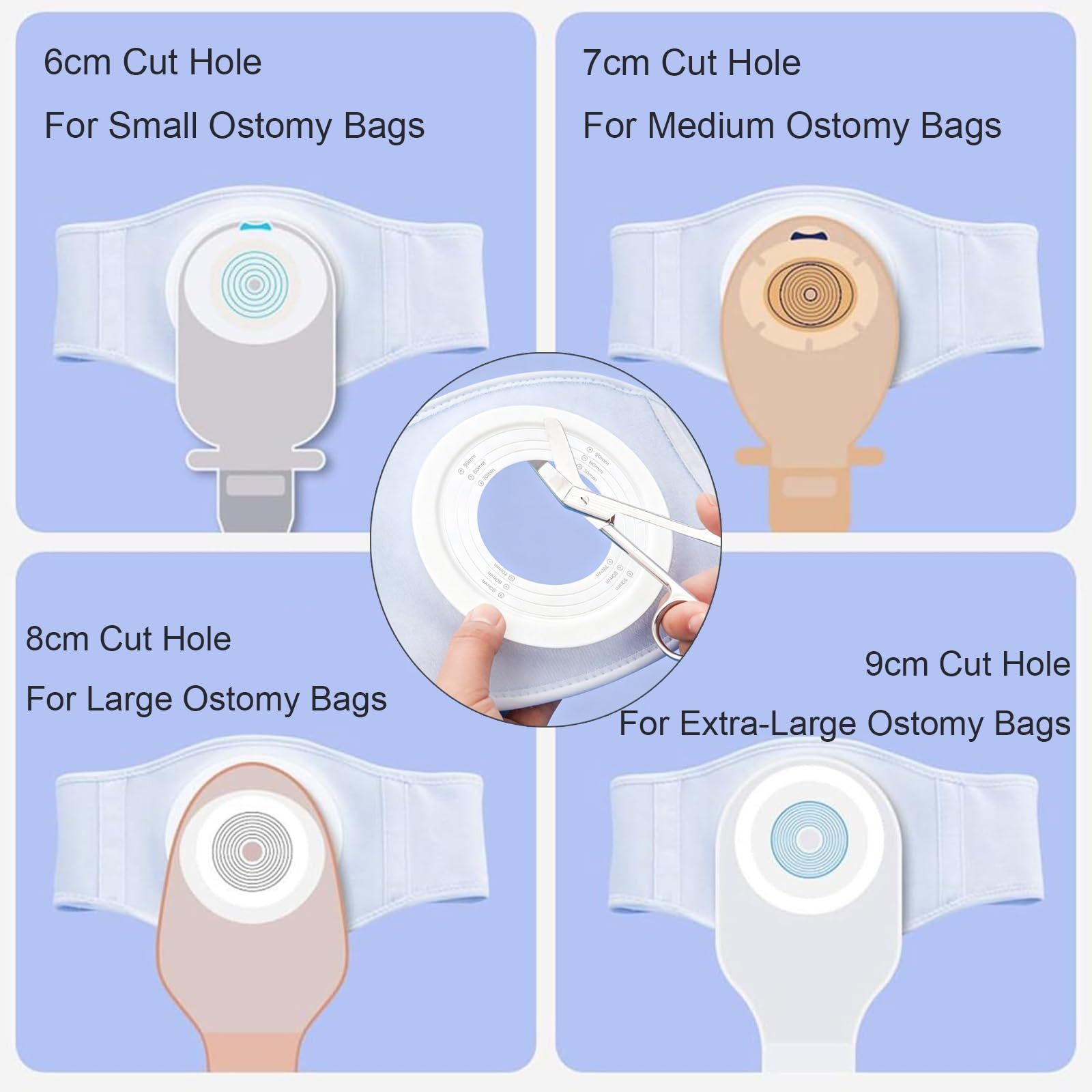 Cintura for Colostomia, Fascia for Stomia Uomo, Morbida e non Restrittiva, Adatta for la Cura Post-Operatoria e Il Fissaggio Della Sacca for Stomia(Large)