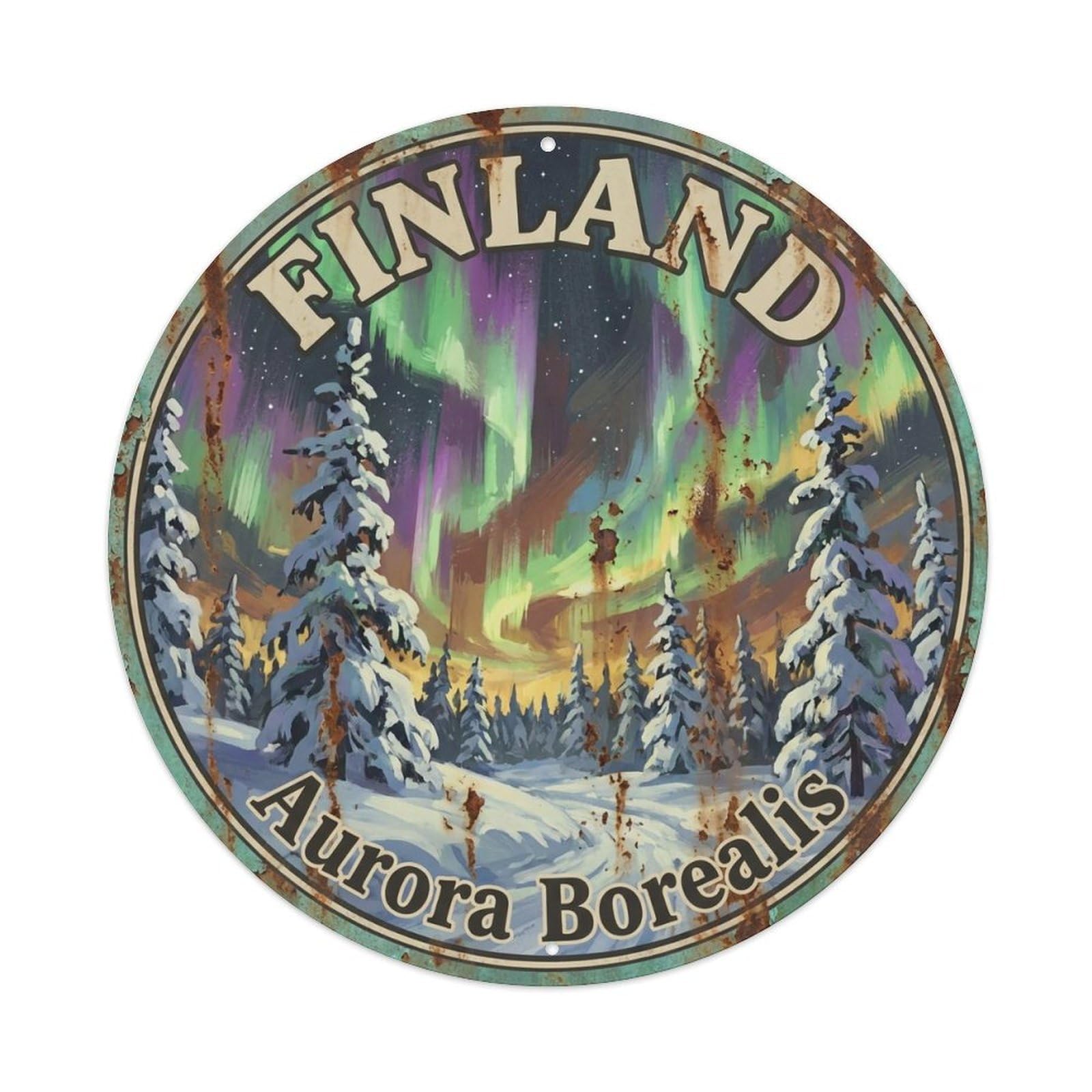 Vintage Travel Finland Breathtaking Vintage Metal Tin Sign Plaque