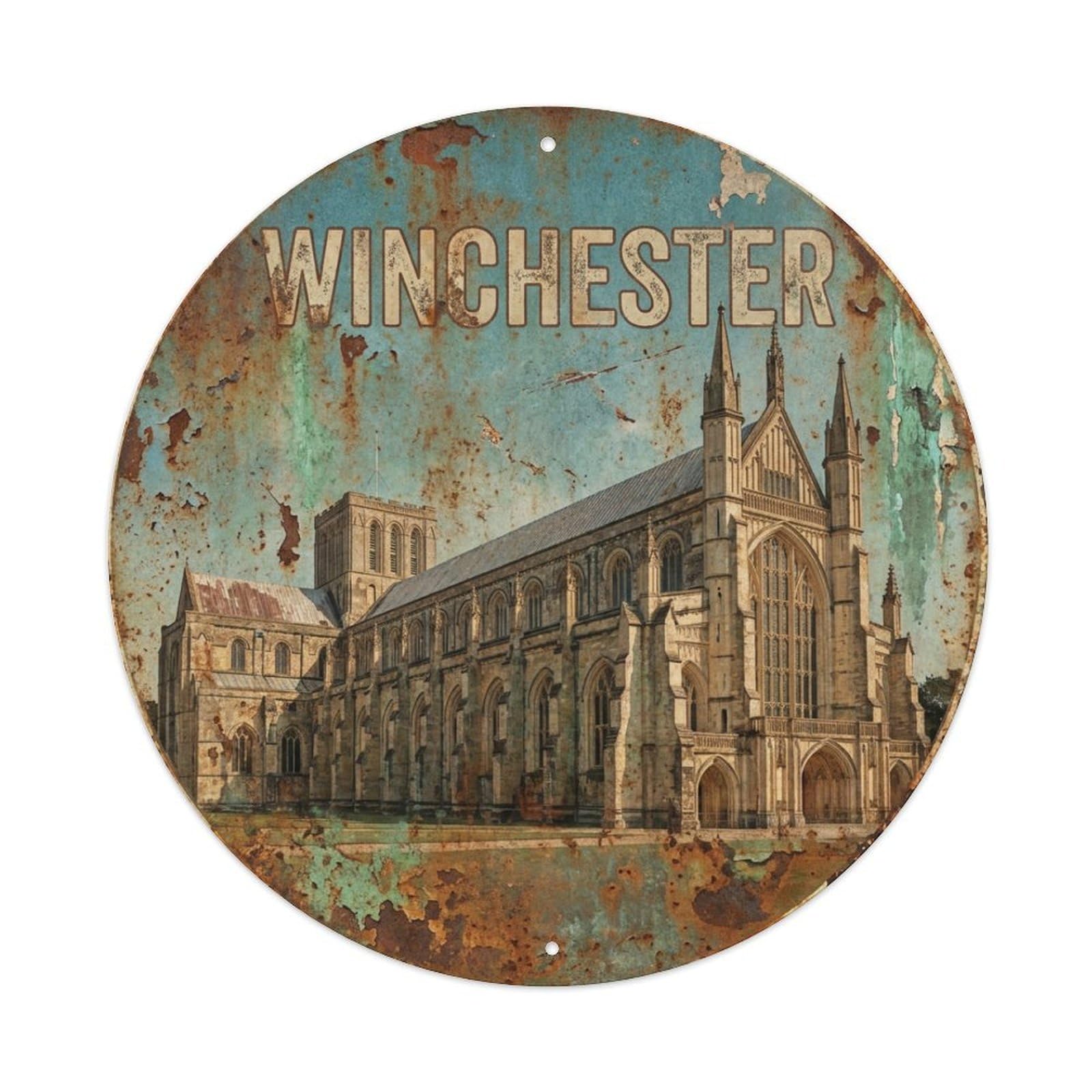Galvaxio Style England Retro Travel Winchester Metal Tin Sign