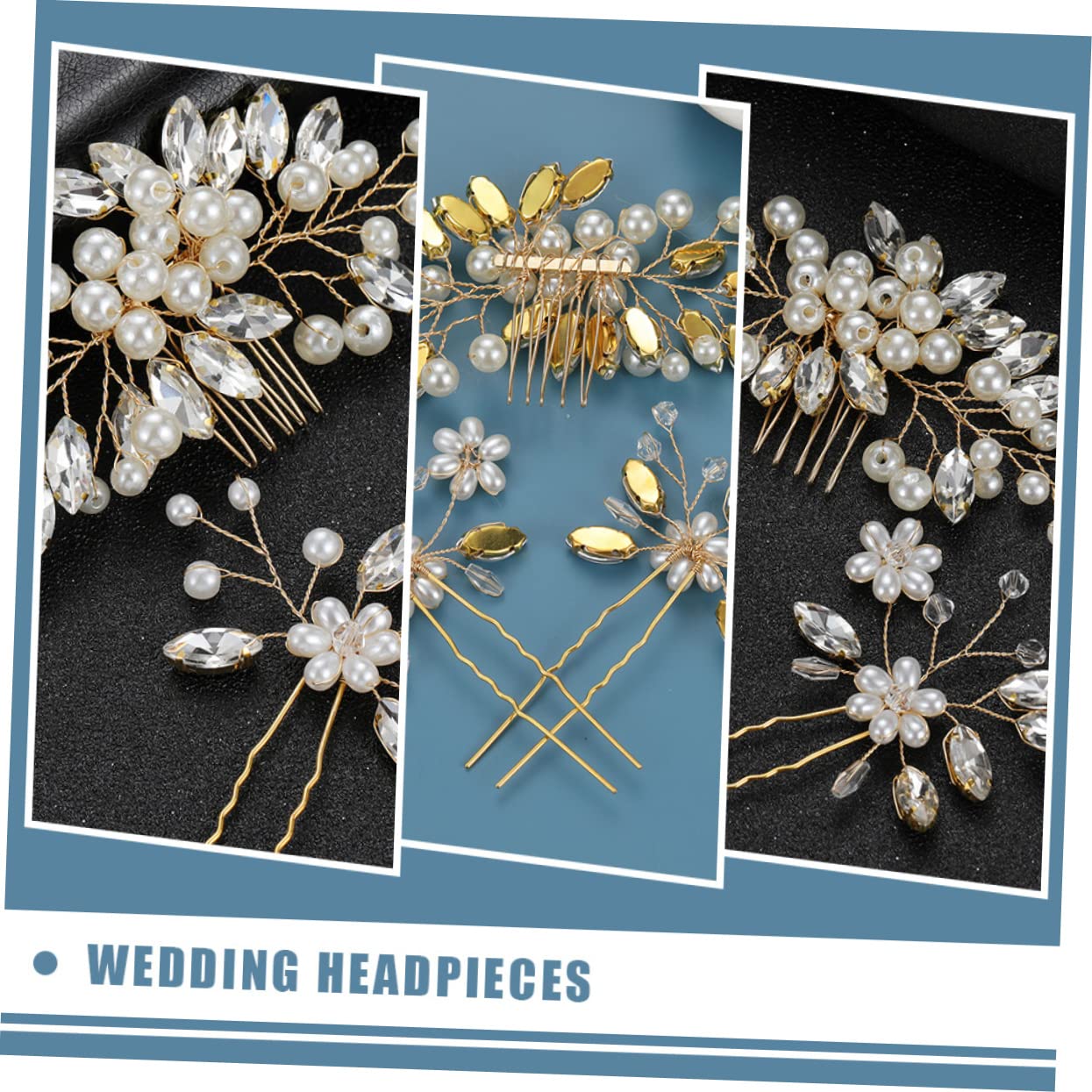 MAGICLULU 4 Sätze Haarnadel Hochzeit Braut Haarkamm Haarschmuck Haarspangen Haarklammer Tiara braut kopfschmuck dekorative Kopfbedeckung Pferdeauge schmücken einstellen Zubehör Zinklegierung