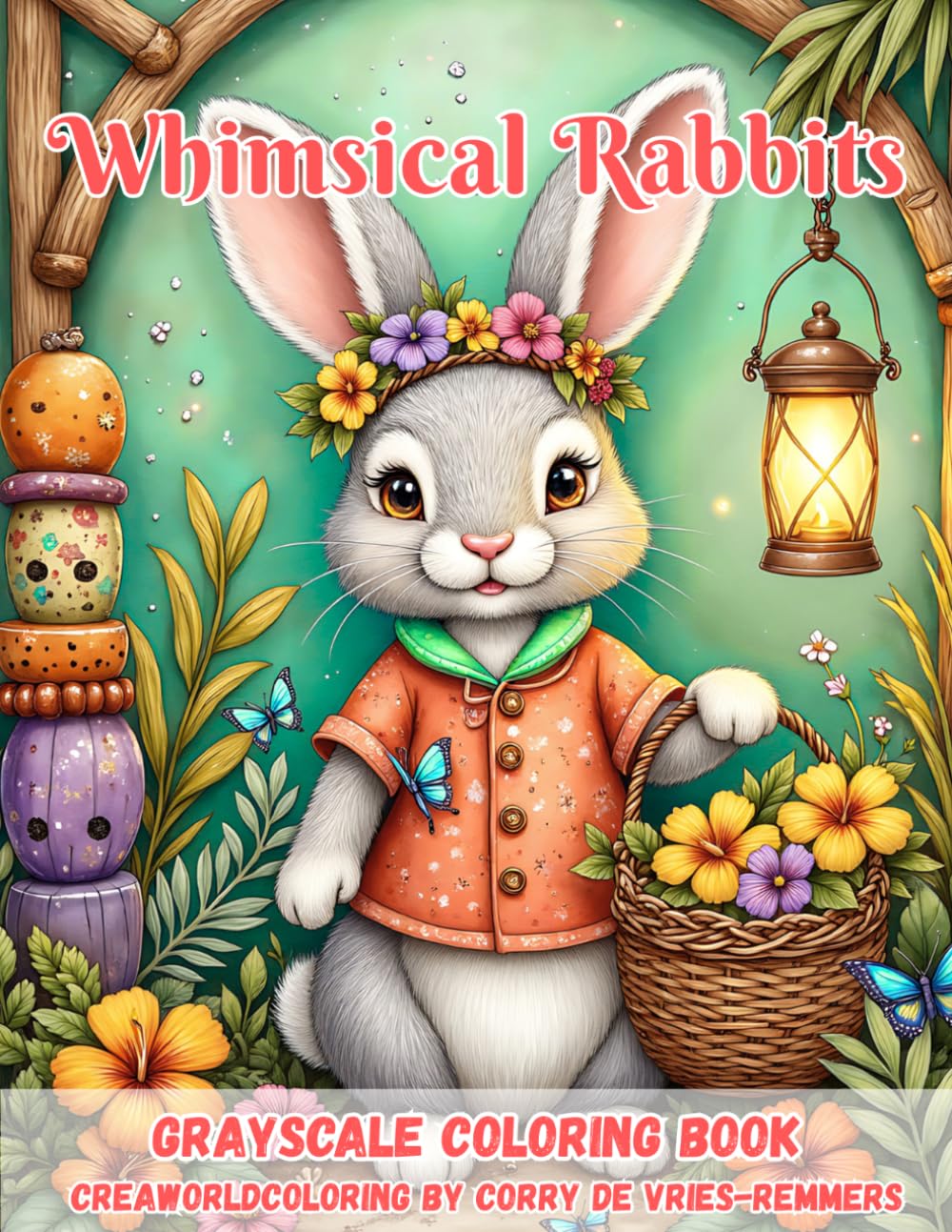 Whimsical Rabbits: 60 Charming Bunny Illustrations Featuring Cozy Gardens, Beautiful Flowers, Seasonal Magic, and Storybook Adventures
