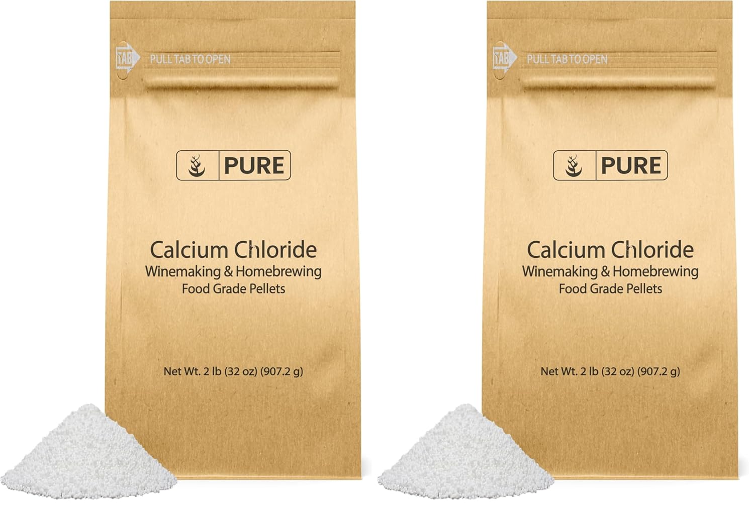 Pure Original Ingredients Calcium Chloride (2 lb) Food Safe, for Wine Making, Home Brew, & Cheese Making (Pack of 2)