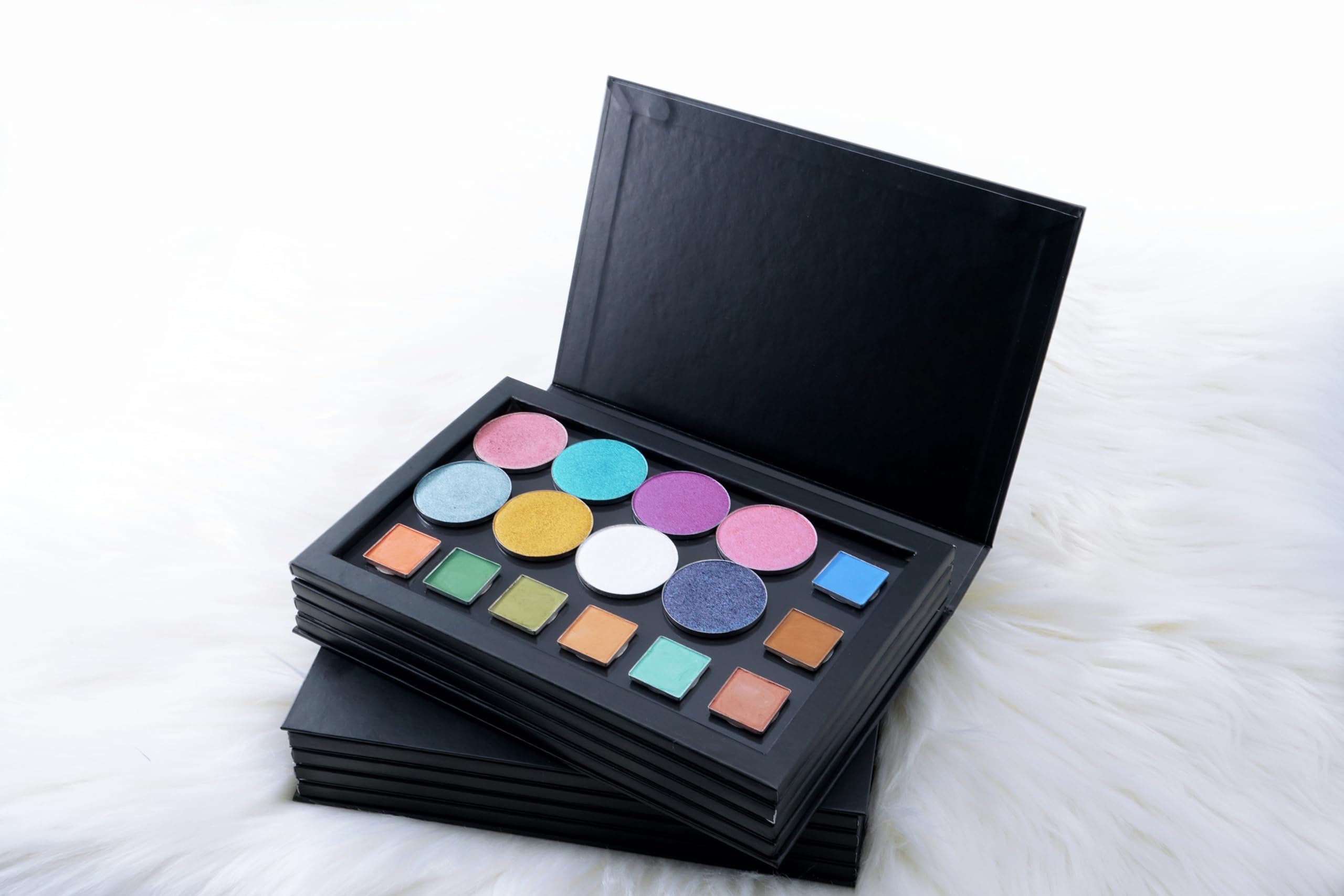 Coosei Magnetic Palette for Eyeshadow, 4-Layer Book Shaped Magnetic Makeup Palette, Large Empty Makeup Storage