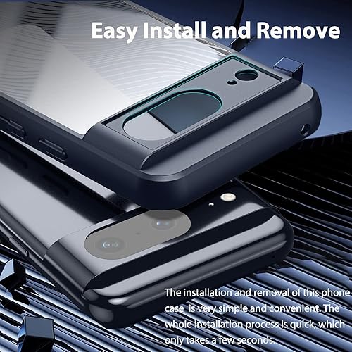 Miniatura 7 de Miimall Funda compatible con Google Pixel 8, TPU + PC Funda a prueba de golpes resistente a los arañazos delgada antihuellas antihuellas para Google