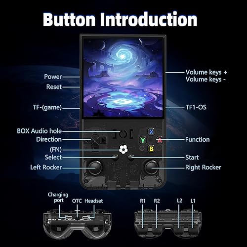 Miniatura 7 de R36MAX - Consola de juegos de mano retro, pantalla IPS de 4.0 pulgadas 720 x 720, juego clásico integrado, batería de 4000 mAh consola de juegos