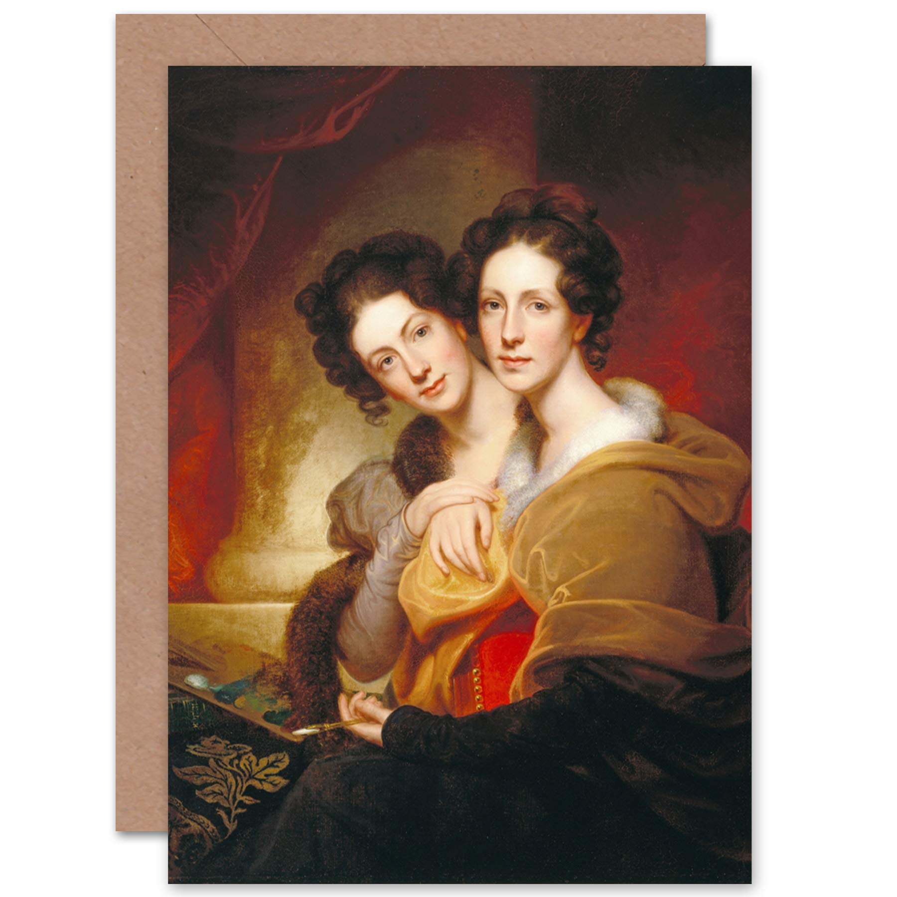 Artery8 Rembrandt Peale Sisters Eleanor And Rosalba Peale Fine Art Greeting Card Plus Envelope Blank Inside