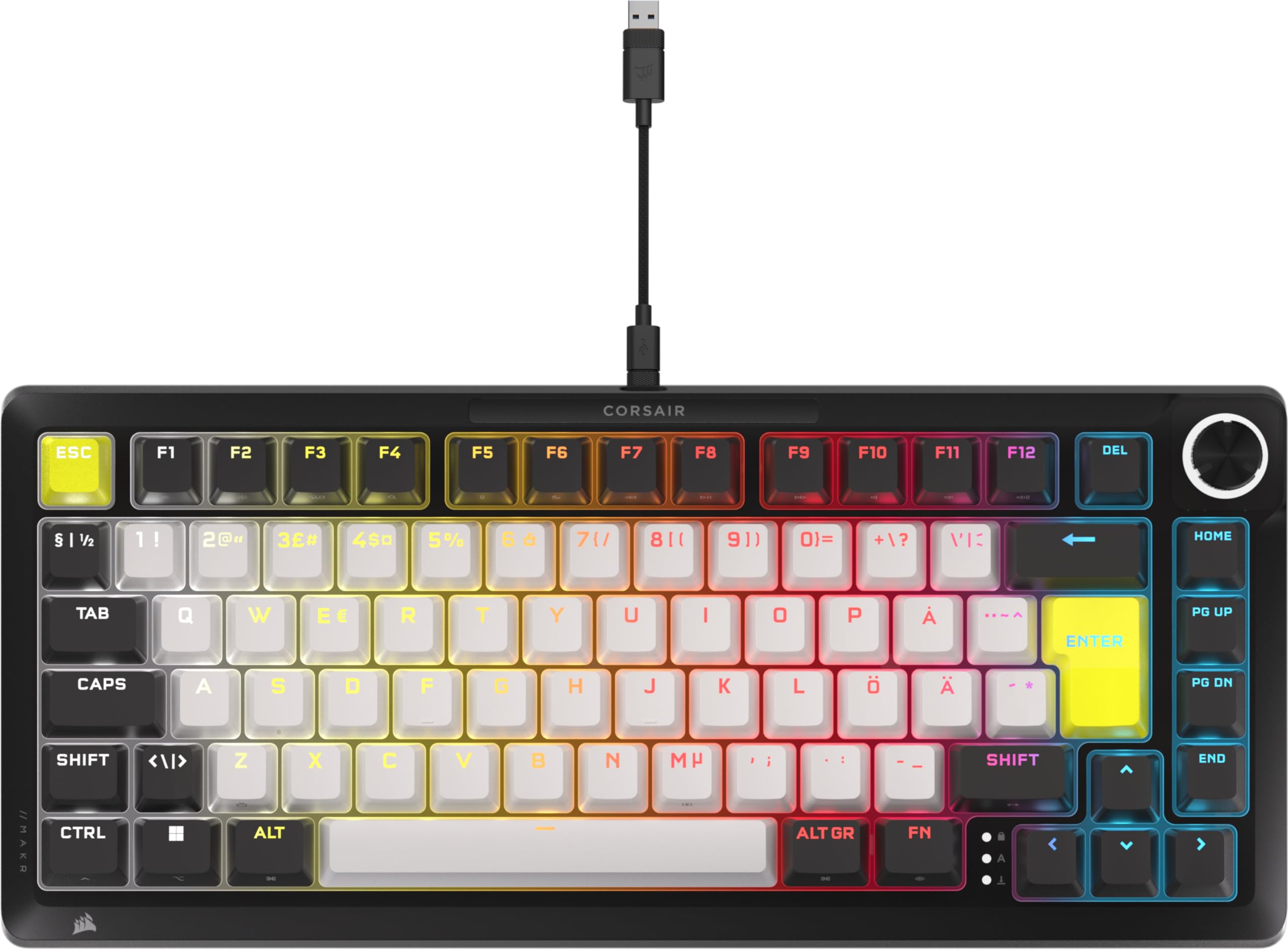 Corsair Corsair MAKR PRO 75 Hall Effect DIY Wired Magnetic Mechanical Gaming Keyboard – 75% Layout, MGX Hyperdrive Switches, Dual Actuat