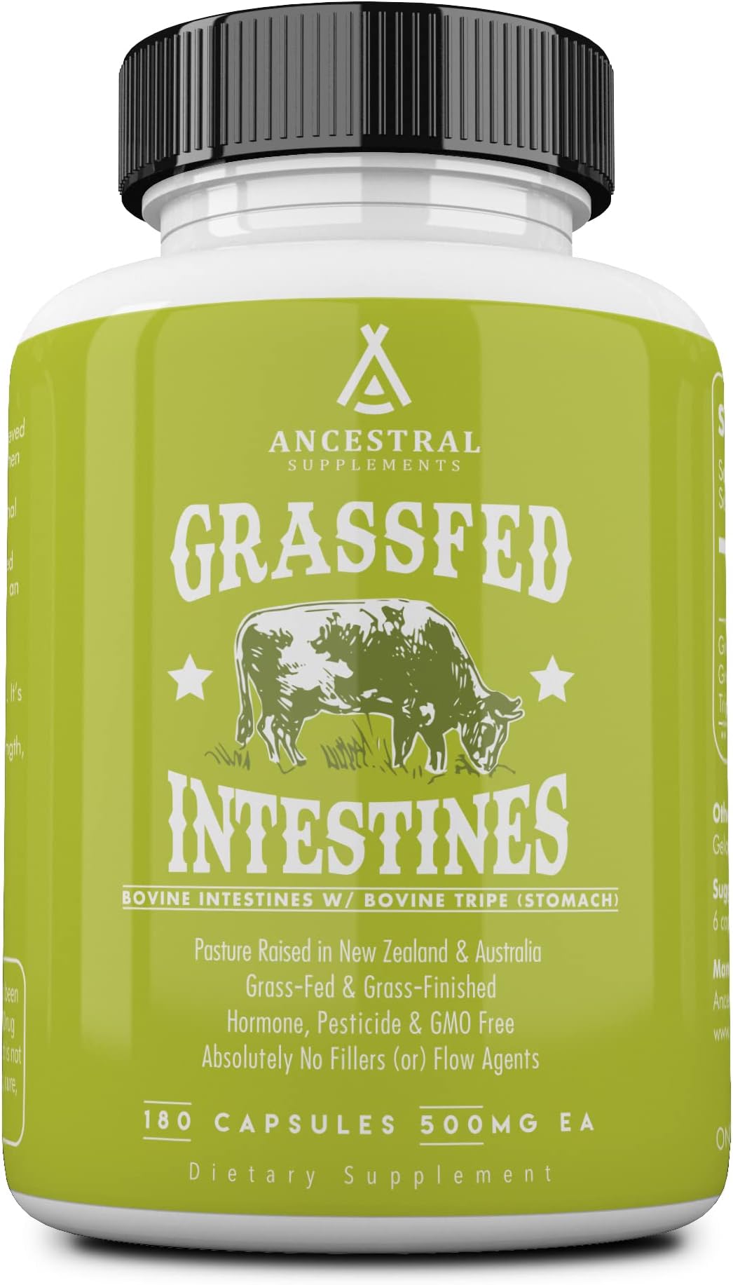 Grass Fed Beef Intestines with Stomach (Tripe), 3000mg, Digestion Supplement Supports Acid Reflux and Gut, Intestine and Digestive Health, Non GMO, 180 Capsules