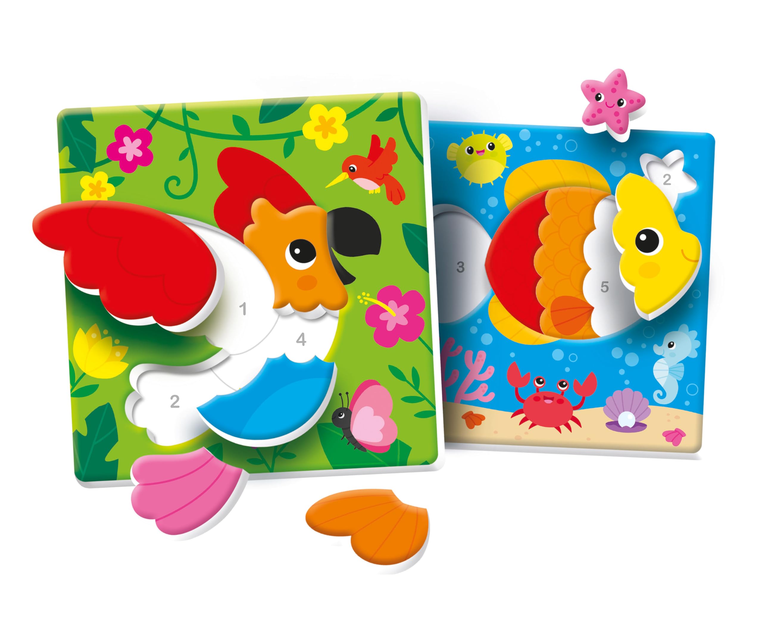 Clementoni Sapientino Logic – Lernspiel Mit Farb- & Zahlenkarten Für Kinder Ab 4 Jahre, 6 Puzzle Mit Tieren, Made In Italy