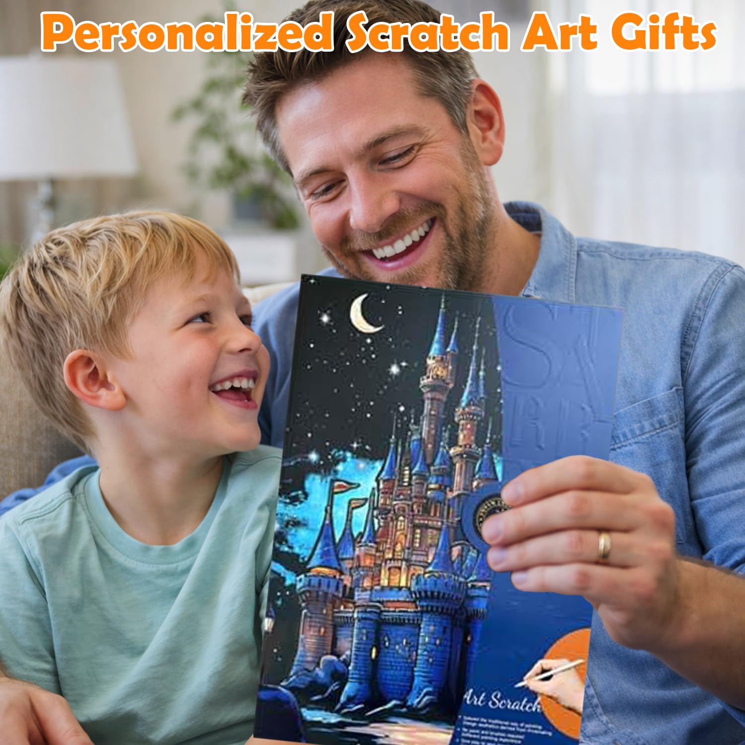 Kit complet de 8 outils pour la gravure à gratter, Collection Ville - Monuments - Scène nocturne - Planches à gratter à faire soi-même - Kit créatif pour adultes et enfants