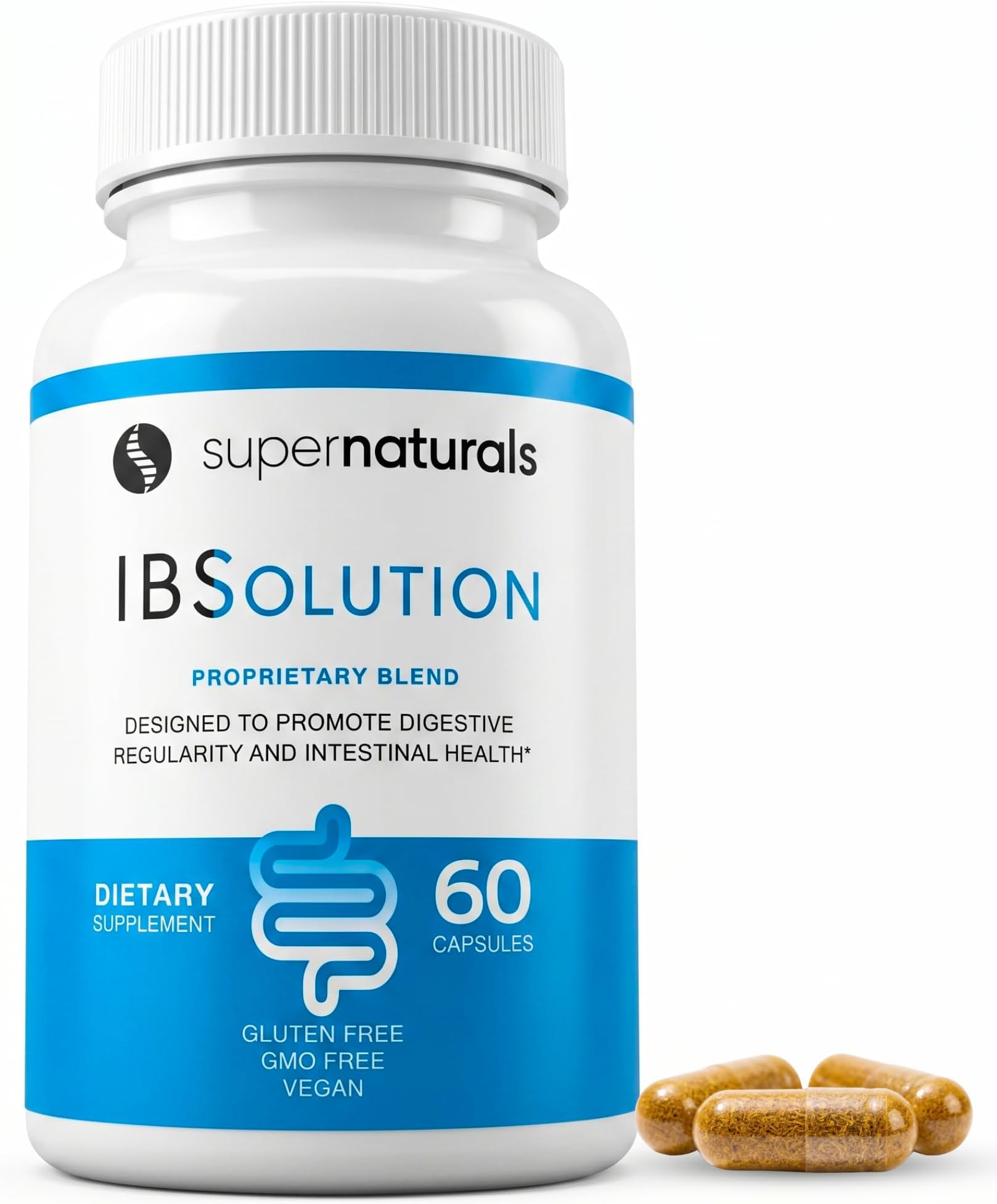 JLM NUTRITIONALS IBSolution Supplement for Men and Women, Digestive Gut Health Support, Constipation, Diarrhea, Gas, Bloating and Stomach, All-Natural, Vegan - 60 ct