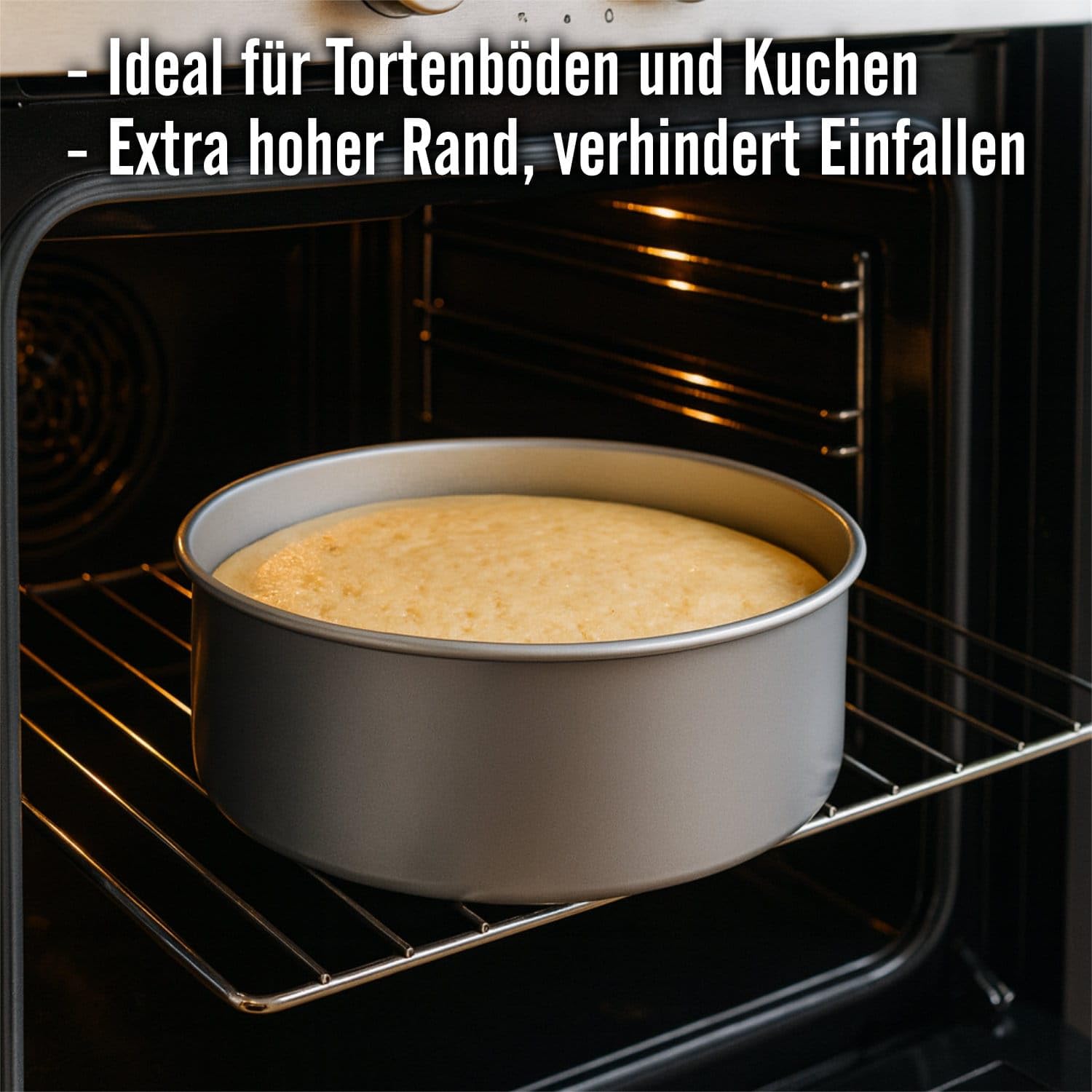 AOS Set | enthält Cake Masters Runde Backform 25/20/15 cm x 10 cm – Nahtlos aus extra dickem, eloxiertem Aluminium – Profi-Backformen für hohe Kuchen & Torten