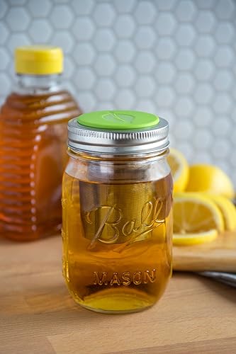 Miniatura 4 de Jarware Tapa infusora de té para frascos Mason de boca regular, color verde