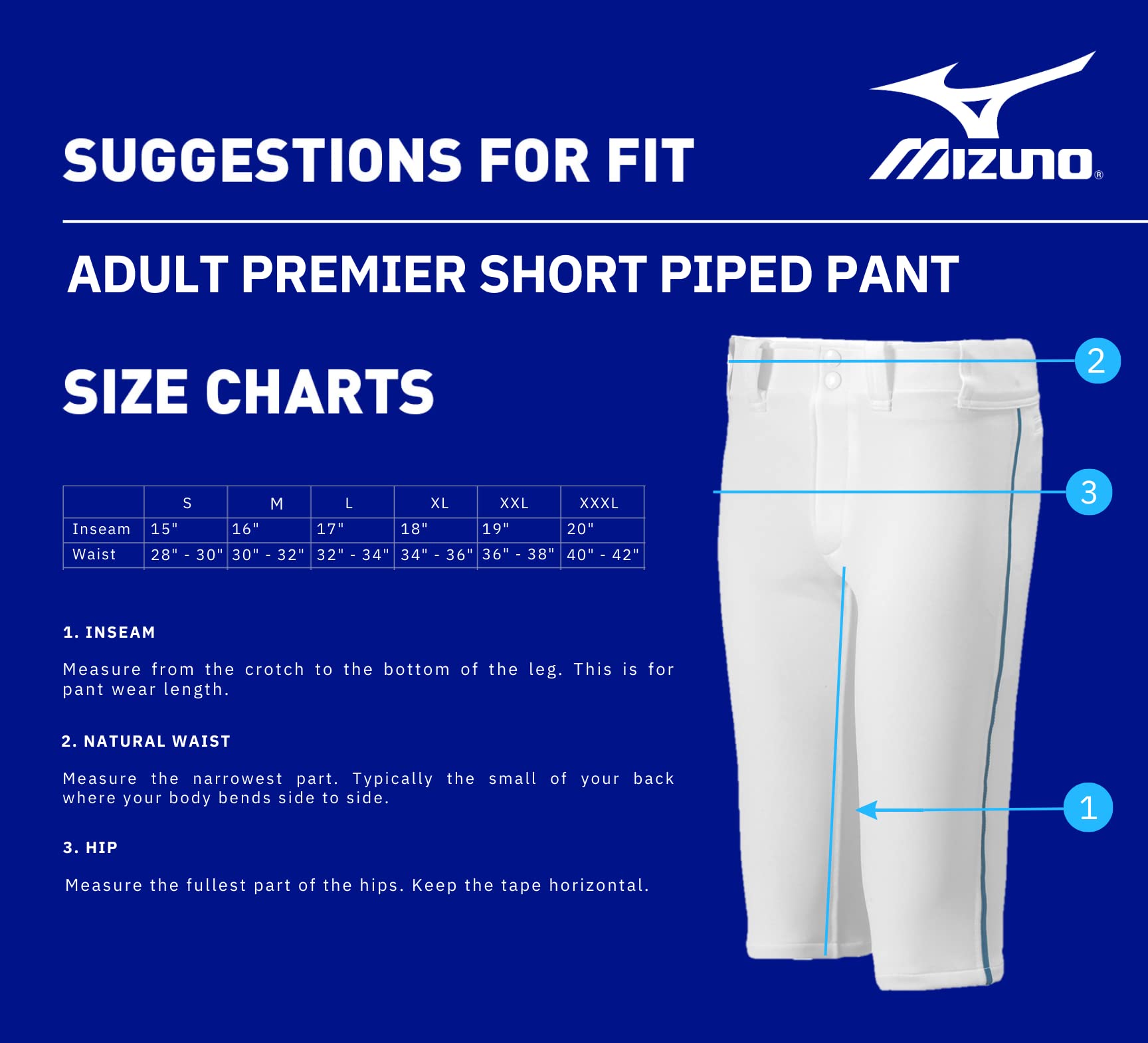 Mizuno mens Premier Short Piped Pant, Grey-navy, X-Small