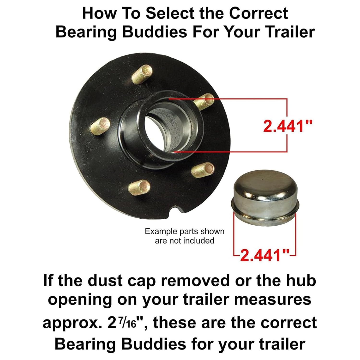 4pcs Boat Trailer Wheel Bearing Protector 4pcs Protective Bra 2.441in Diameter Auto Check Stainless Steel