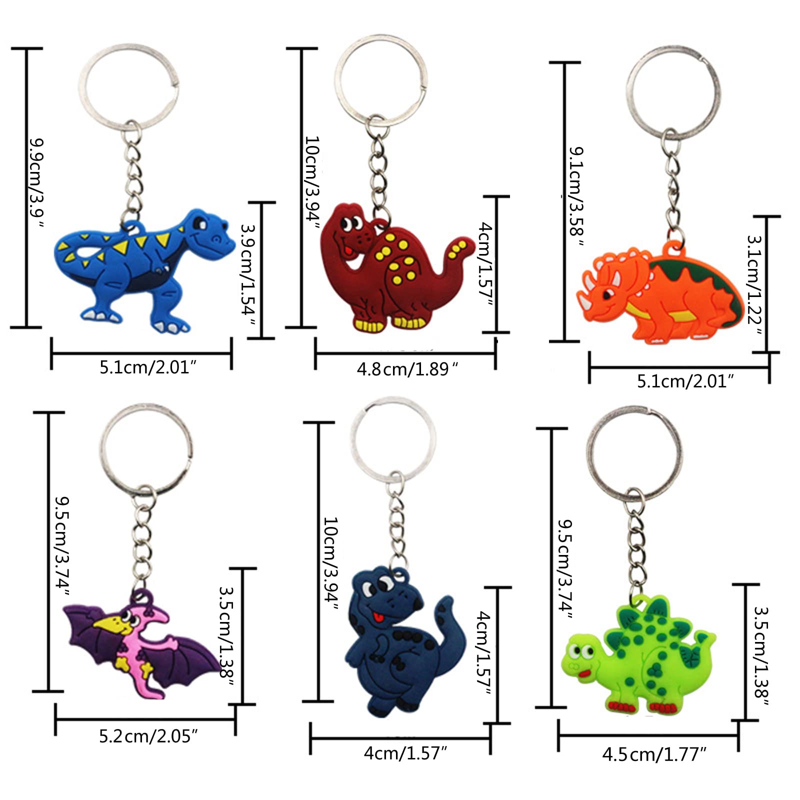 jojobasec 12 portachiavi a forma di dinosauro, per borse scolastiche, zaini, accessori per feste, regali e premi