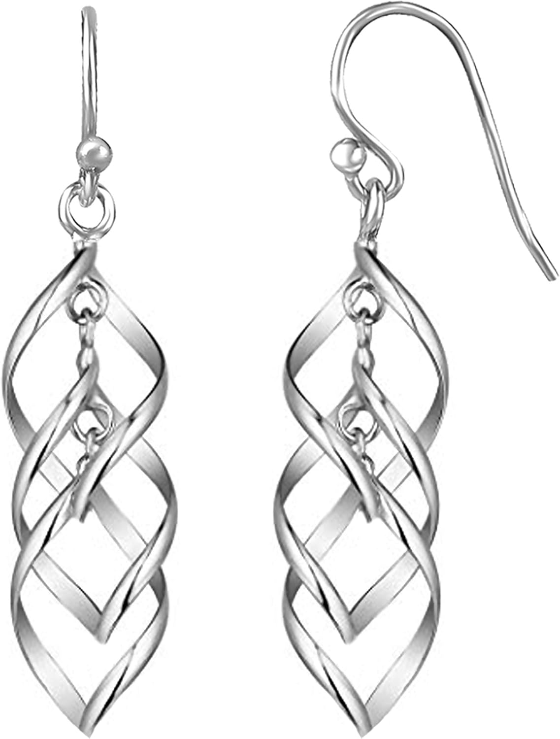 Charmsy Valentines Day Earrings 925 Sterling Silver Infinity Knot Twist French-Wire Drop Dangle Earrings for Women - Image 3
