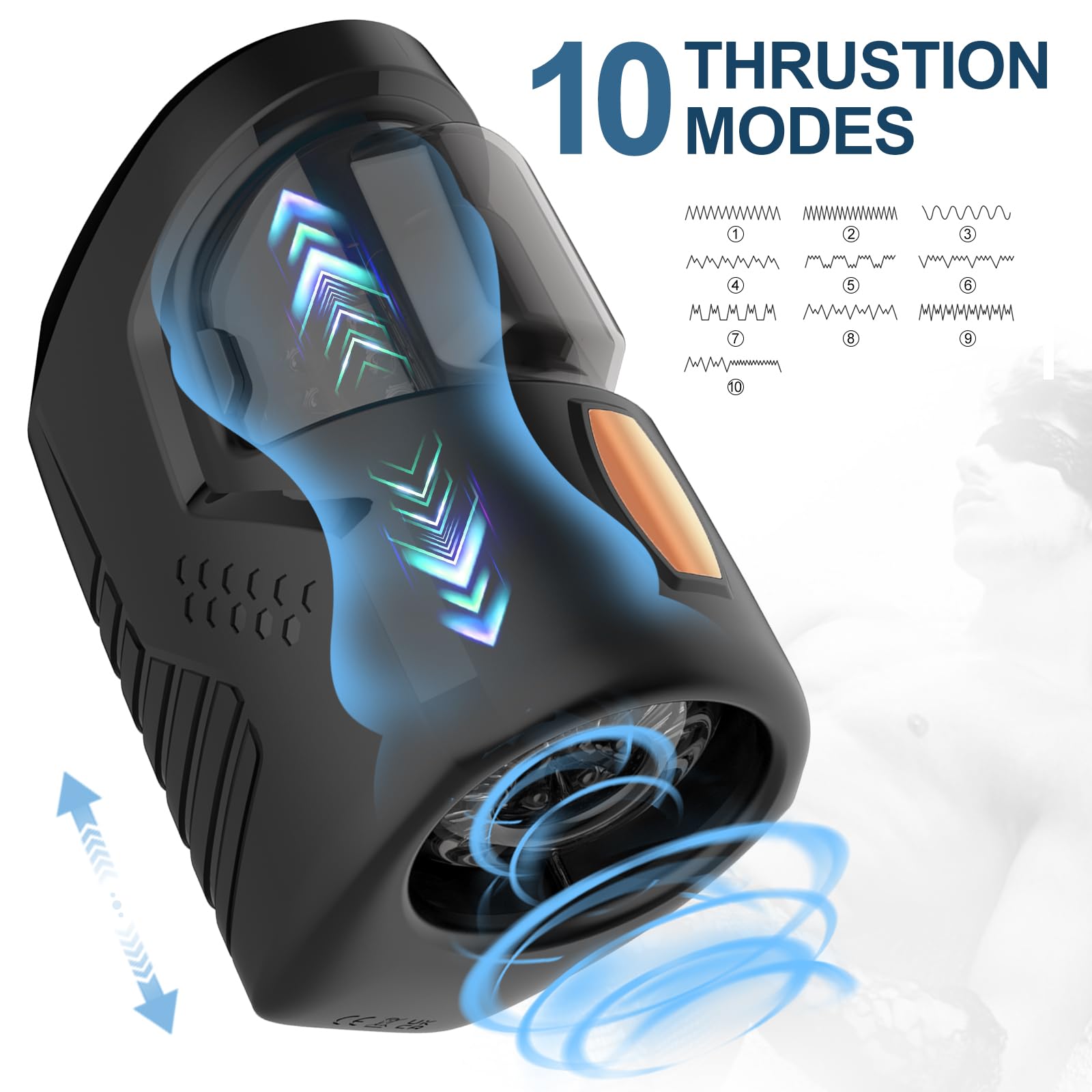 Masturbateur Automatique Jouet Sexuel, Appareil Masturbateur Cup avec 10 Modes de Vibration&Télescopiques, Adulte Sexe Machine avec 3D Silicone Manchon de Particules, Pompe à Pénis pour Homme (TKCFR)