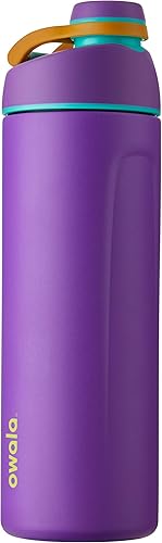 Miniatura 6 de Owala Botella de agua de acero inoxidable con aislamiento giratorio para deportes y viajes, sin BPA, 32 onzas, muy, muy oscura