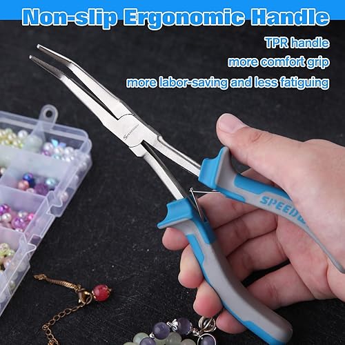 Miniatura 89 de SPEEDWOX Alicates de punta de aguja de largo alcance de 7 pulgadas, alicates de nariz delgados extra largos, mini alicates finos de alambre