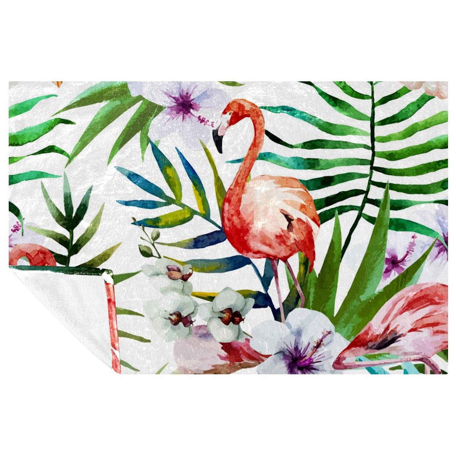 Couverture flamant rose douce et chaude pour lit et canapé 150x100 cm