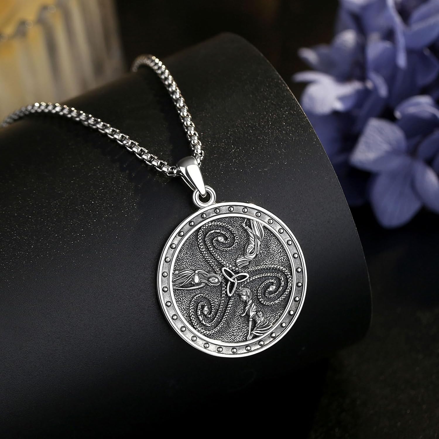 CELESTIA Mushroom/Raven Witch Necklace Witchy Jewelry for Women 925 Sterling Silver Raven Pendant Crow Jewelry Pagan Gifts - Image 6