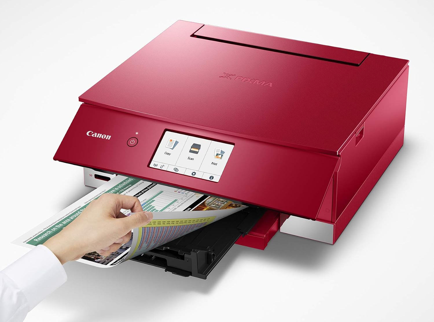 Canon TS8320 All in One Wireless Color Printer, Copier, Scanner, Home Inkjet Printerwith Mobile Printing, Red, Works with Alexa