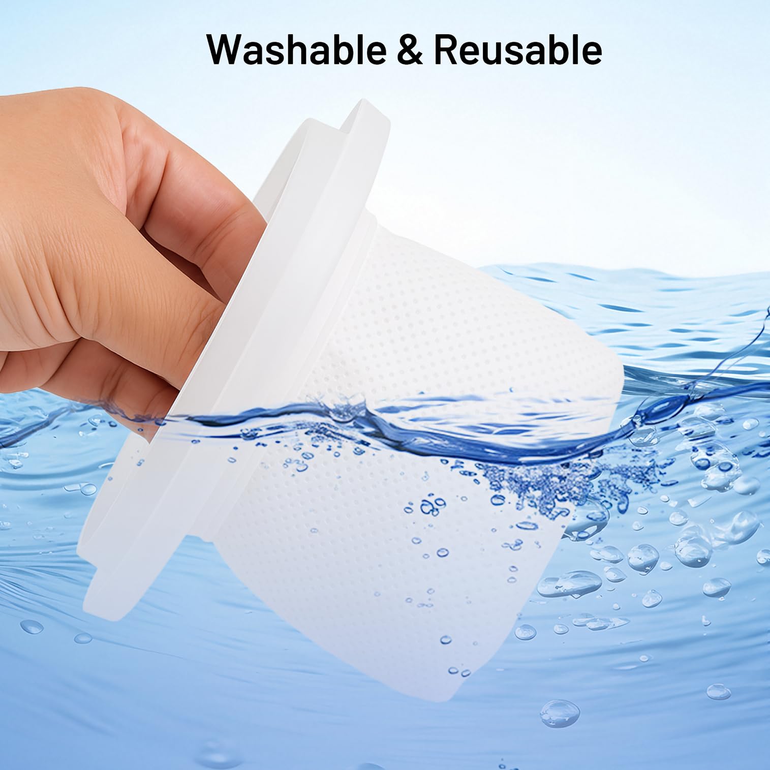 Paquete de 6 filtros de aspiradora de mano de repuesto para Black and Decker Dustbuster QuickClean inalámbrico HNVC215B10, compatibles con aspiradoras de mano modelos HNVCF10 HNVC115 HNVC215 HNVC220