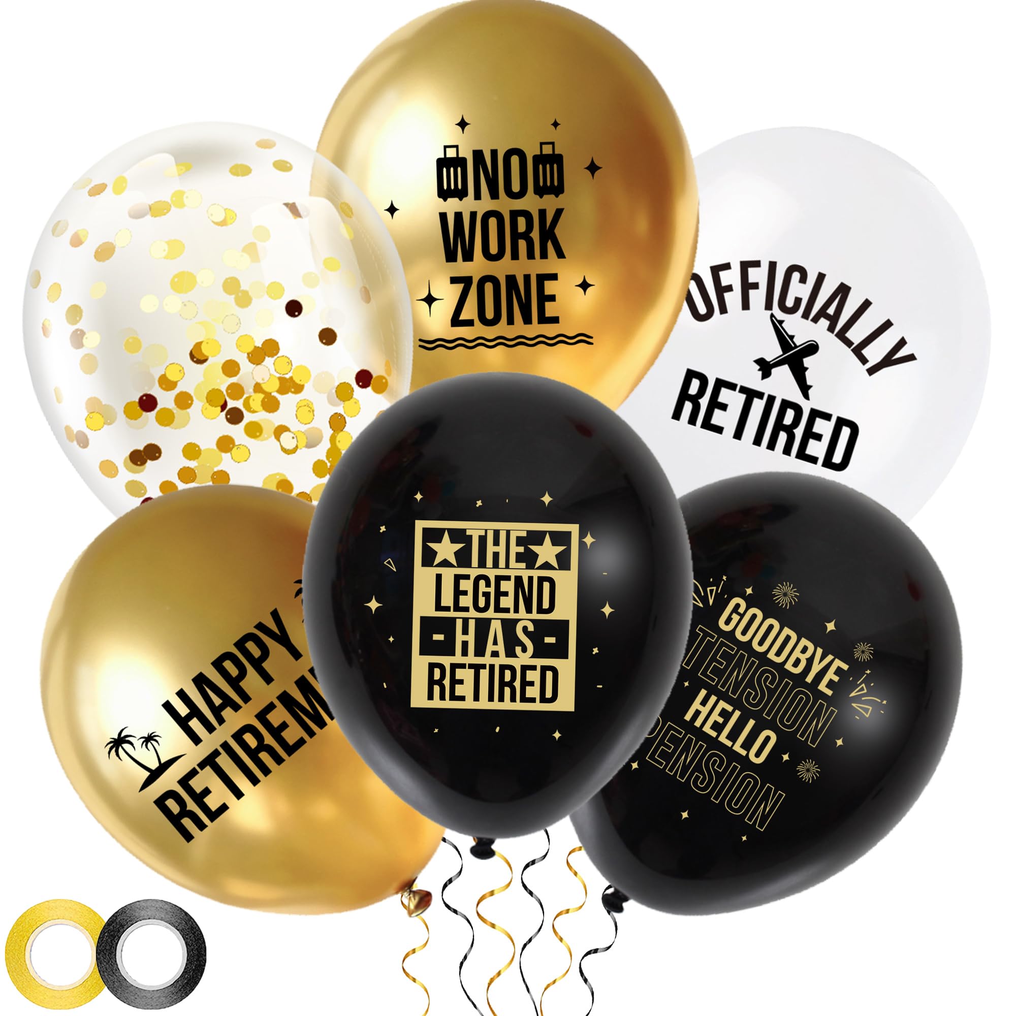 Happy Retirement Balloons, Goodbye Tension Hello Pension Decorations